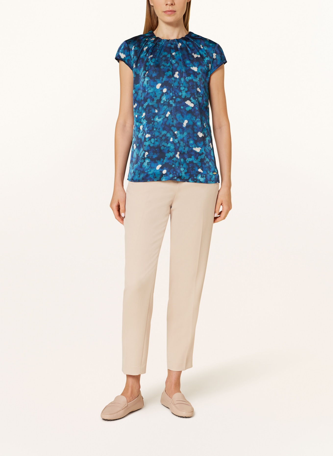 BETTY&CO Blusenshirt: DUNKELBLAU / PETROL / WEISS