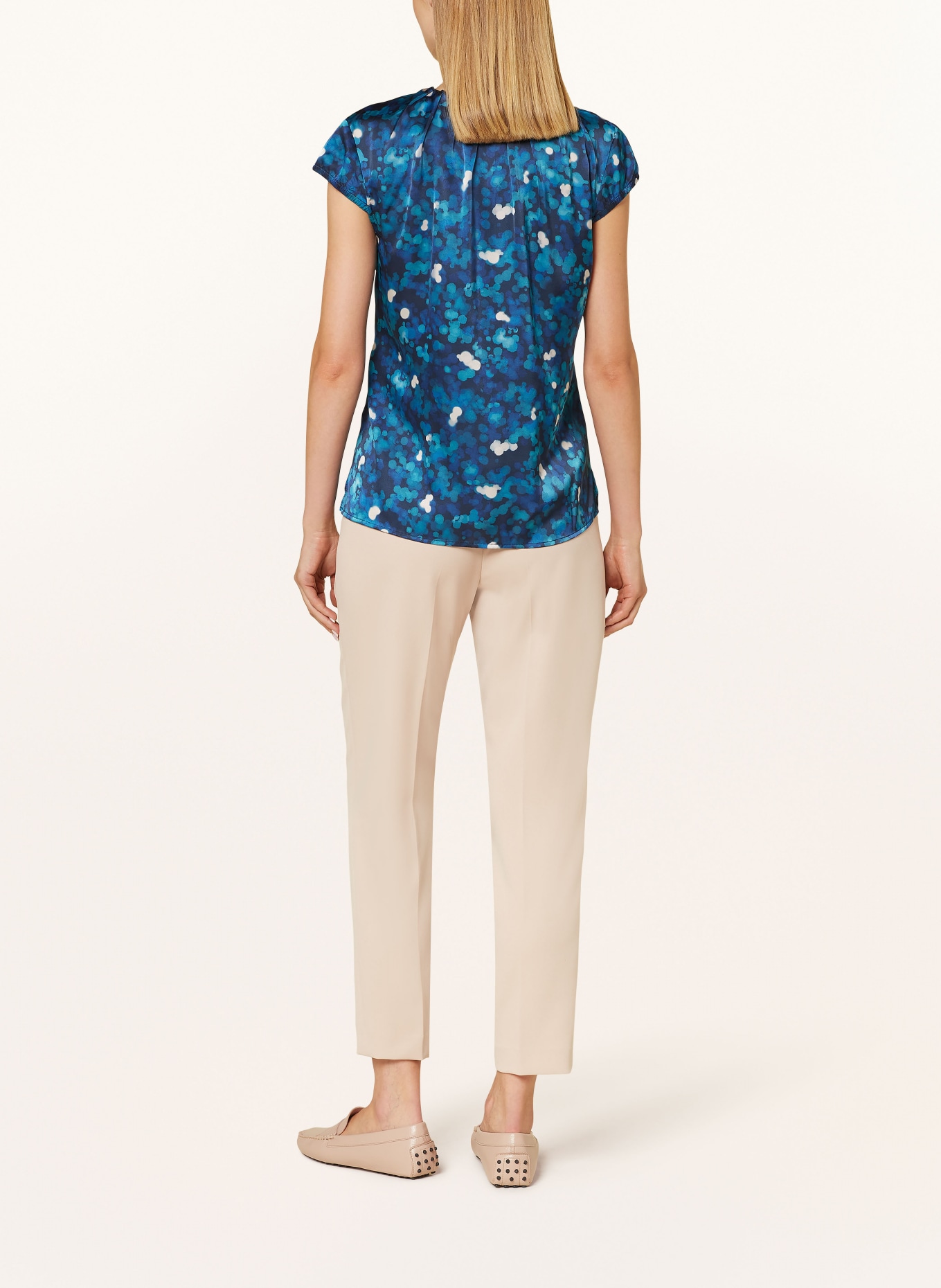 BETTY&CO Blusenshirt: DUNKELBLAU / PETROL / WEISS