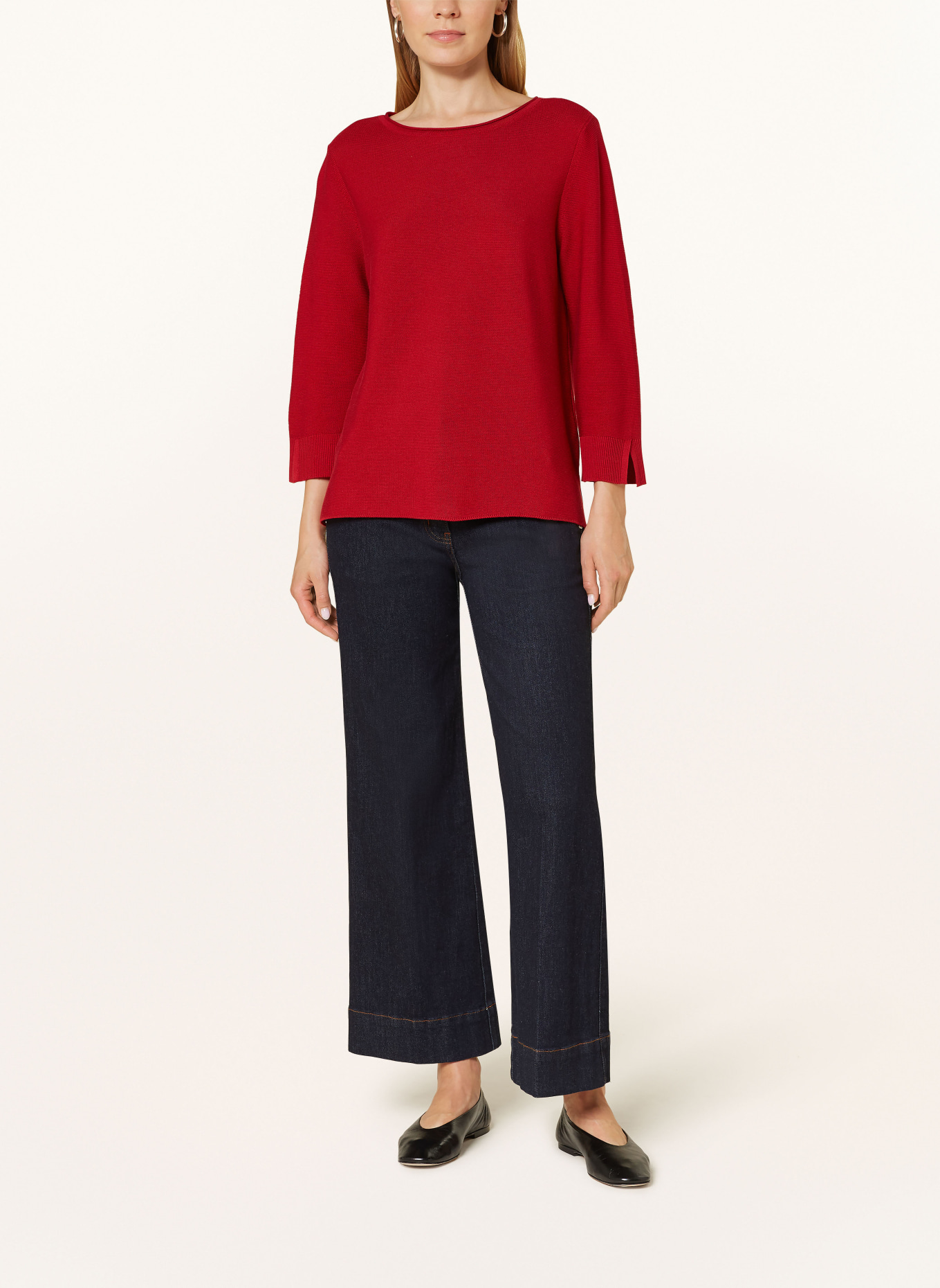 Betty Barclay Sweater with 3/4 sleeves, Color: RED (Image 2)