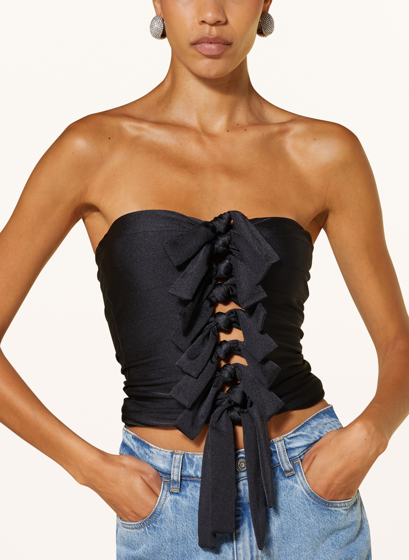 coperni Off shoulder top in satin