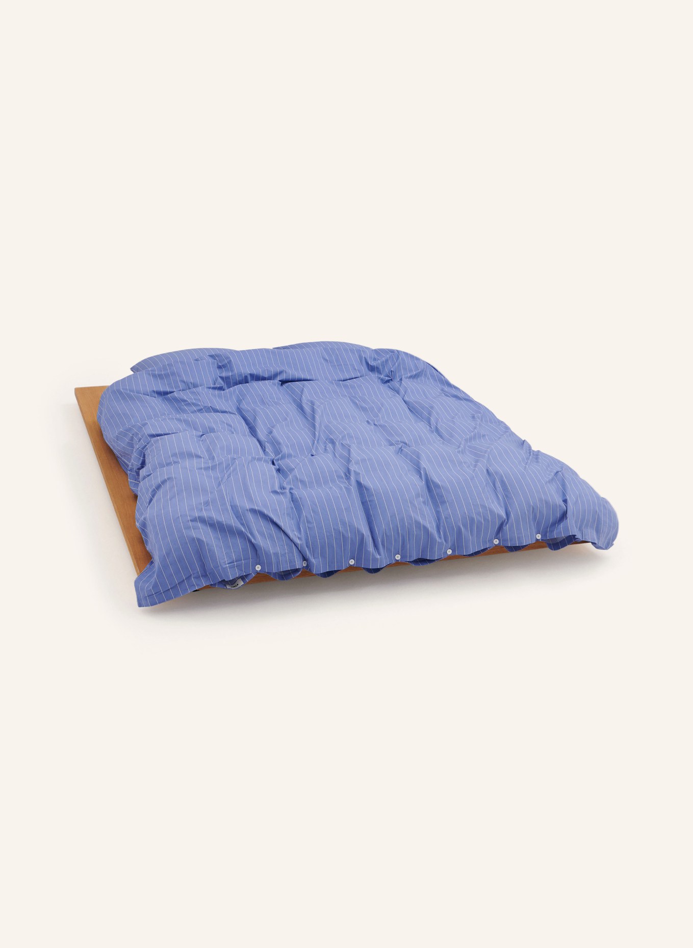 TEKLA Spannbetttuch BELLA DONNA PREMIUM: BLAU/ WEISS