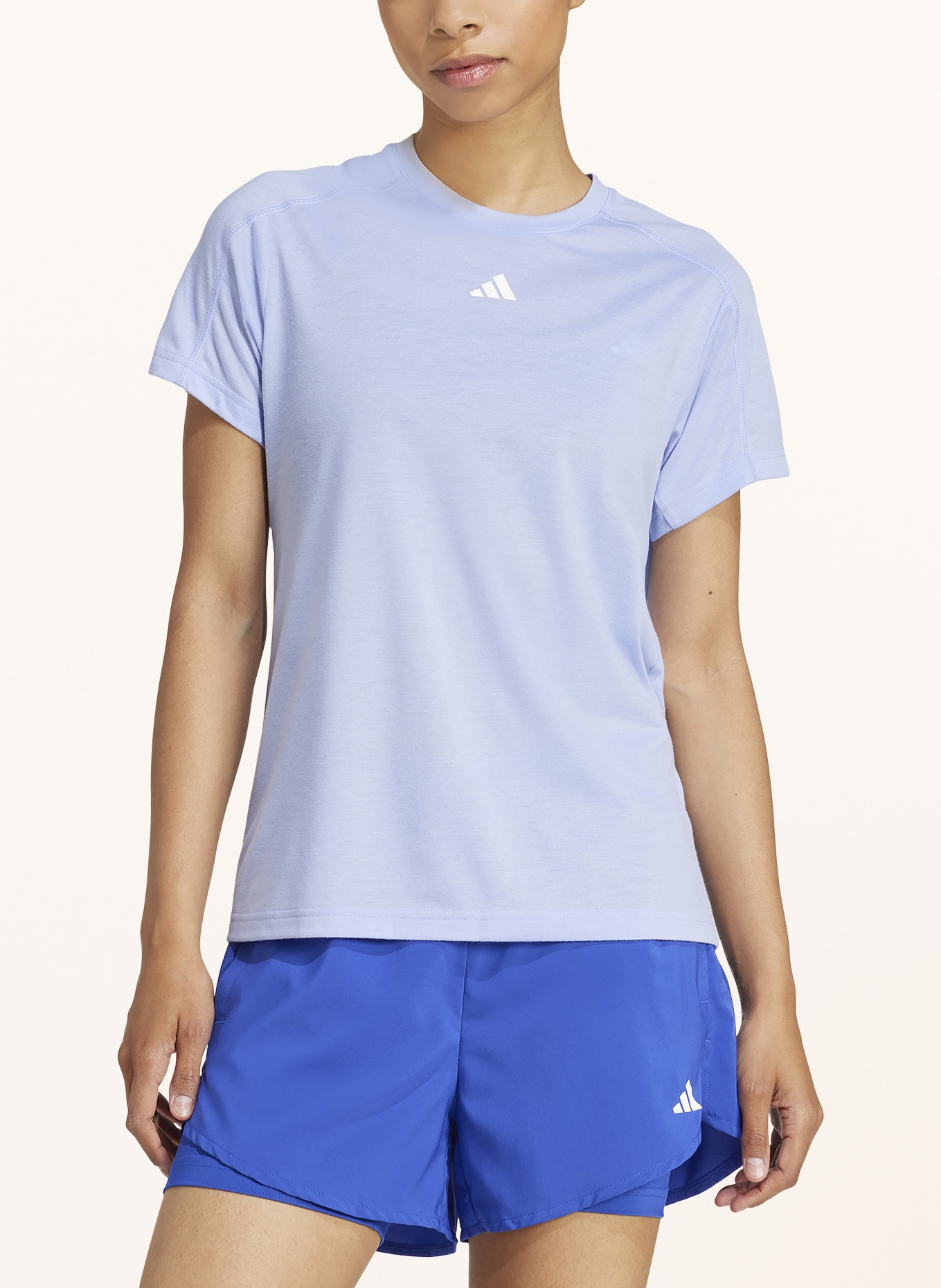 White and blue adidas t shirt women's on sale