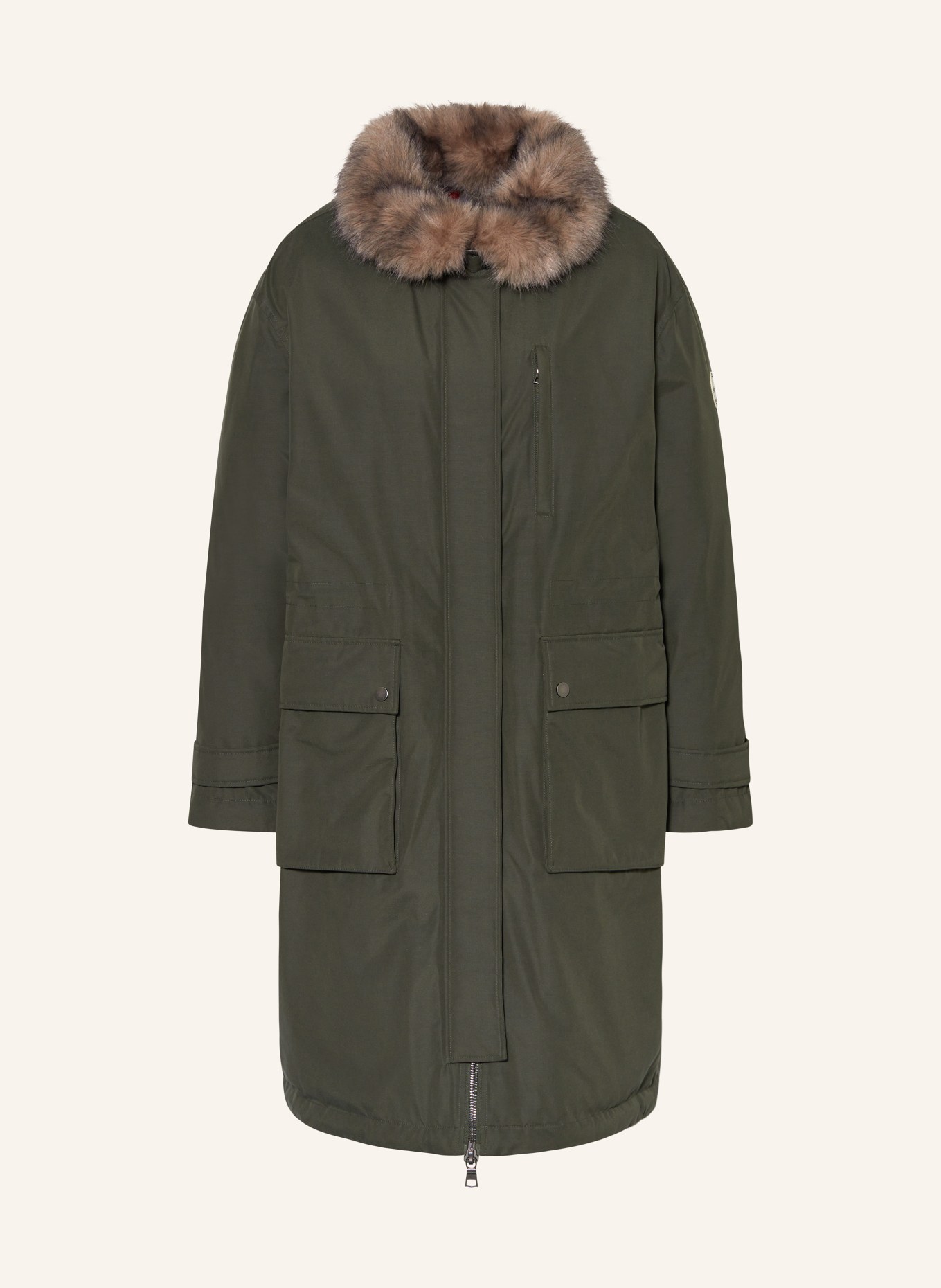 No.1 Como Parka MIRA mit abnehmbarem Kunstpelz: KHAKI