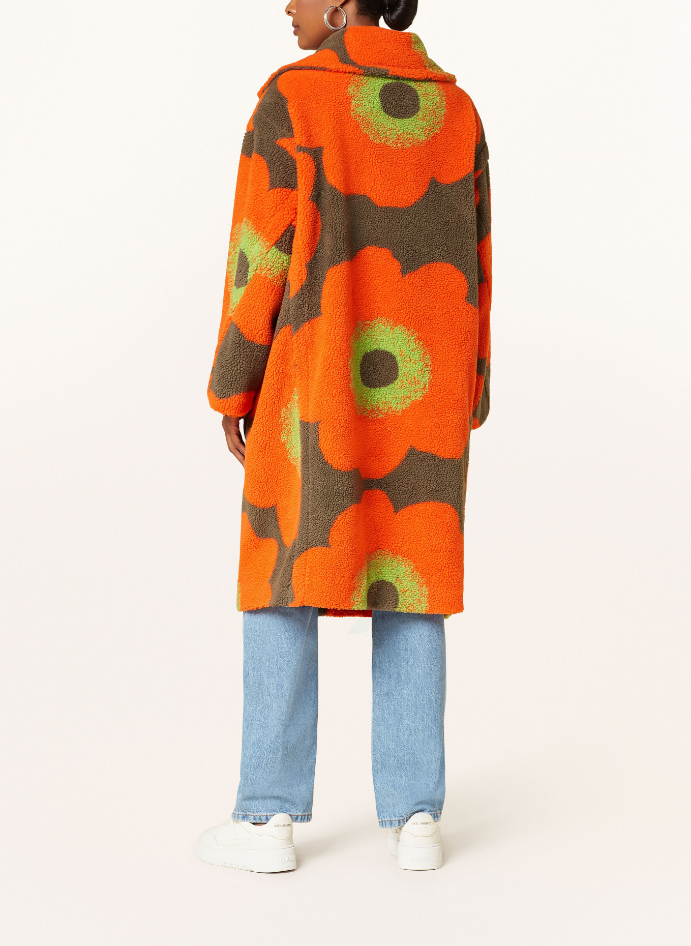 No.1 Como Teddyfellmantel: ORANGE / KHAKI / HELLGRÜN