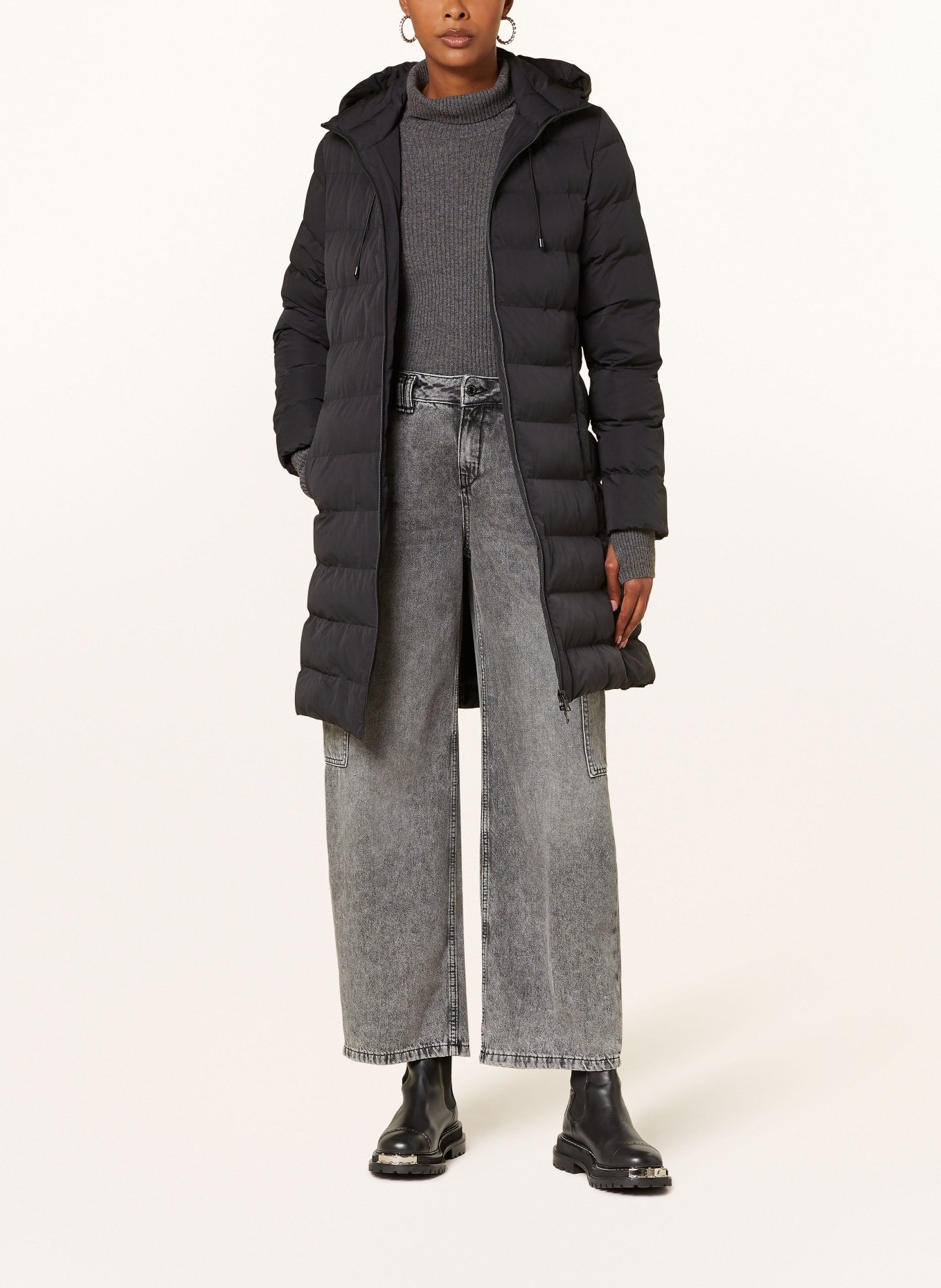 No.1 Como Płaszcz pikowany IVY: CZARNY