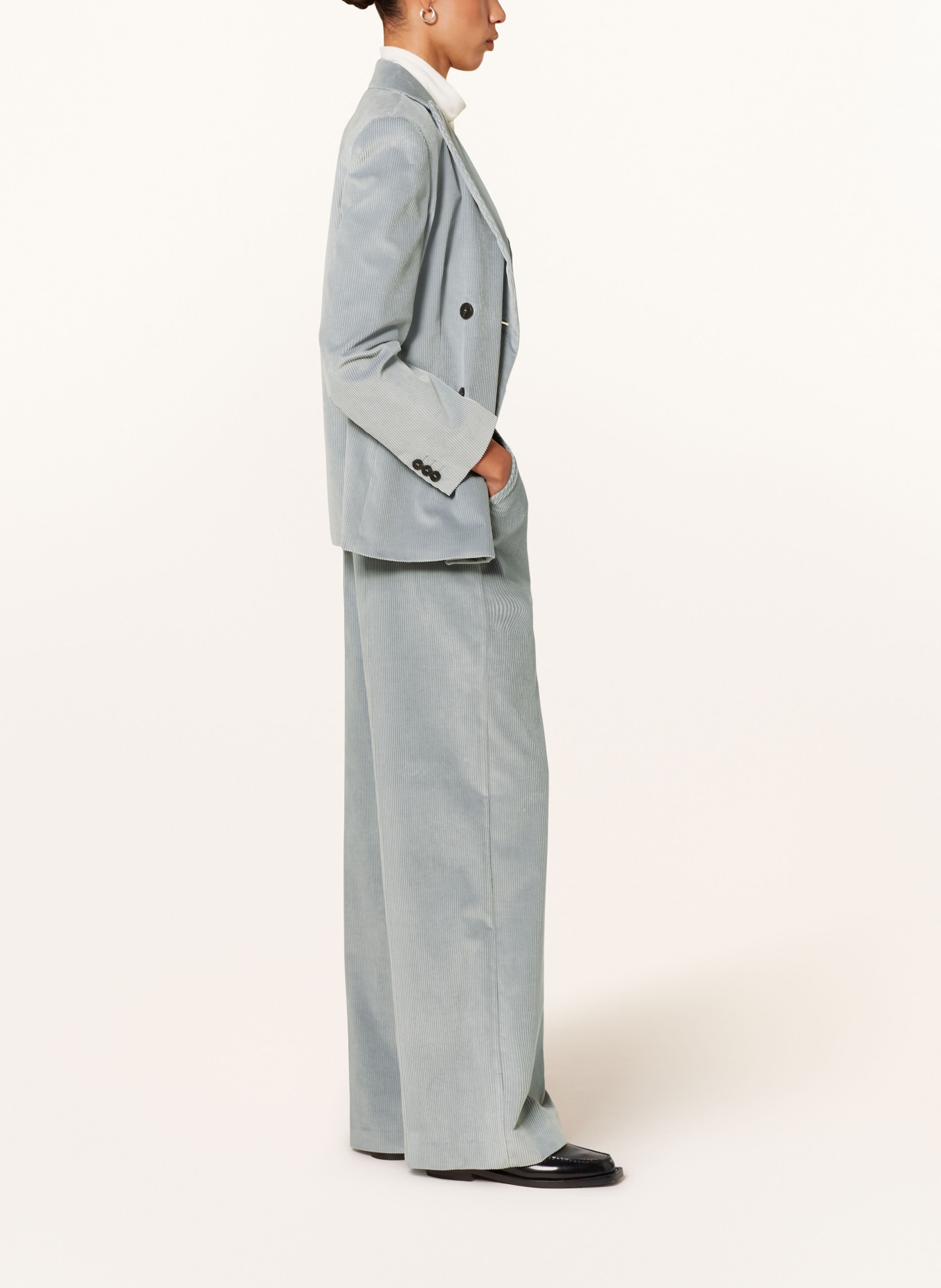 WEEKEND Max Mara Wide leg trousers TANIA made of corduroy, Color: BLUE GRAY (Image 4)