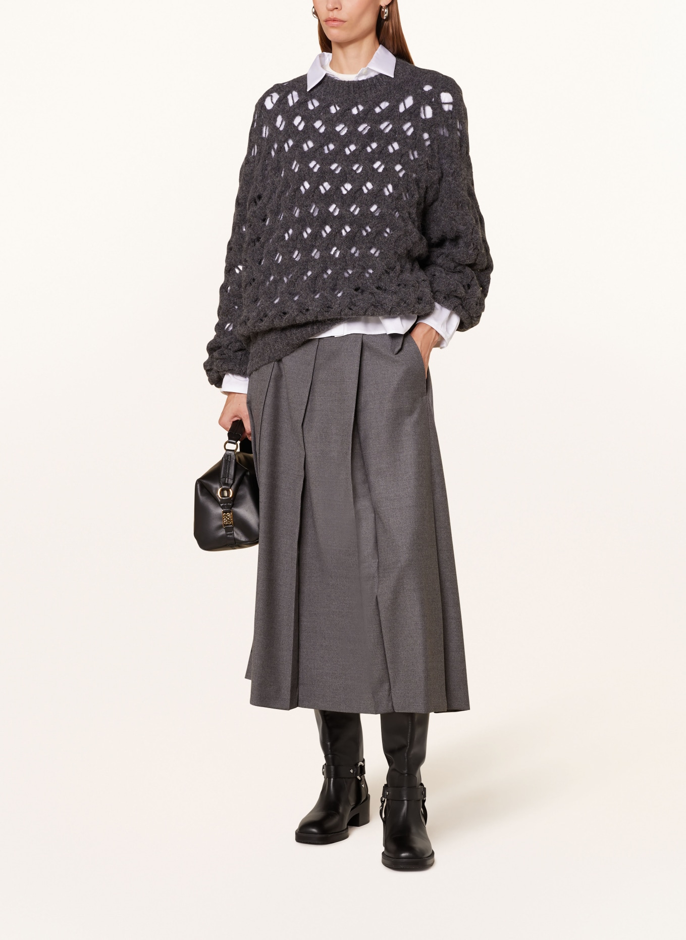 WEEKEND Max Mara Faltenrock PALK: GRAU