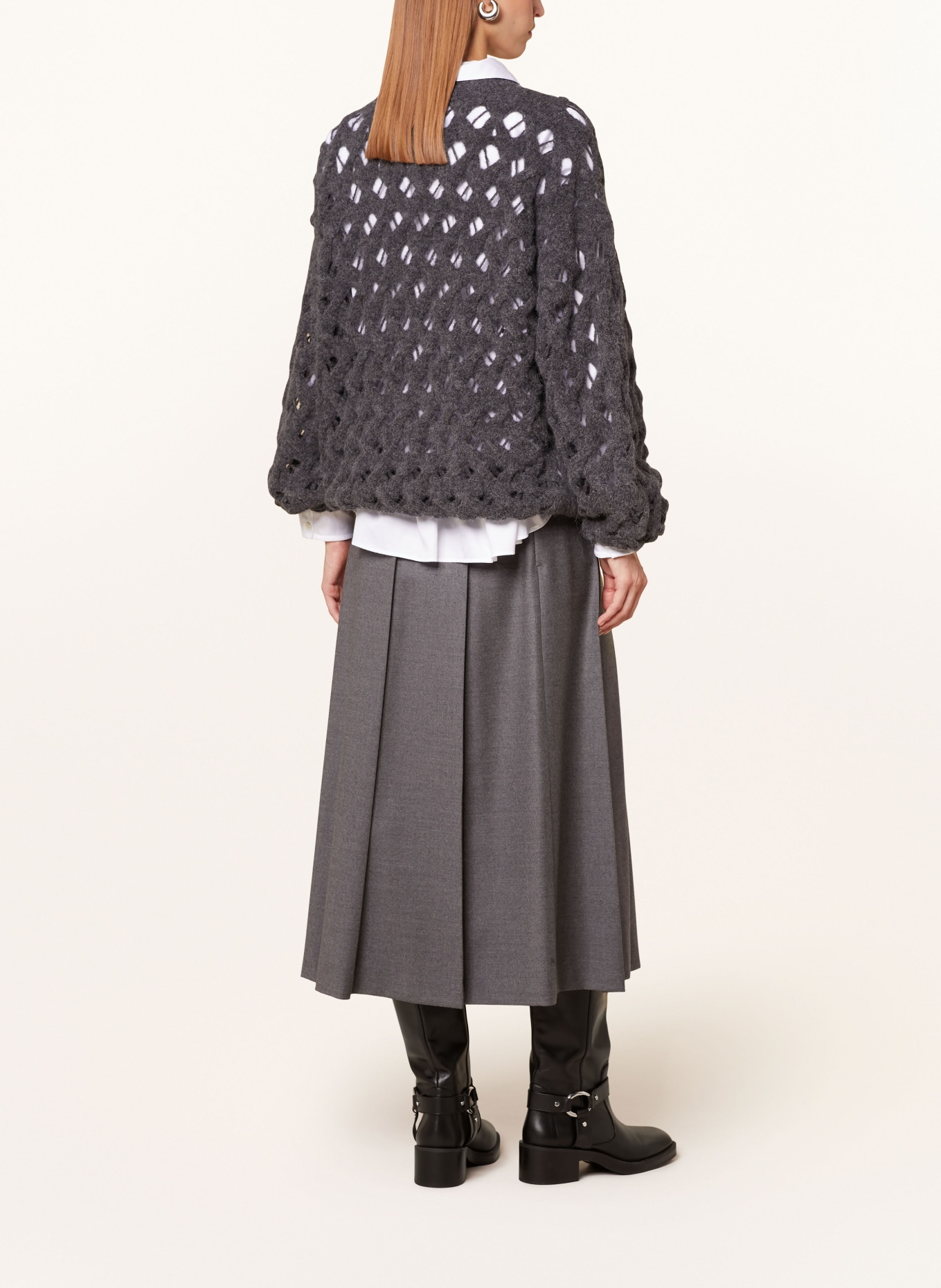 WEEKEND Max Mara Faltenrock PALK: GRAU