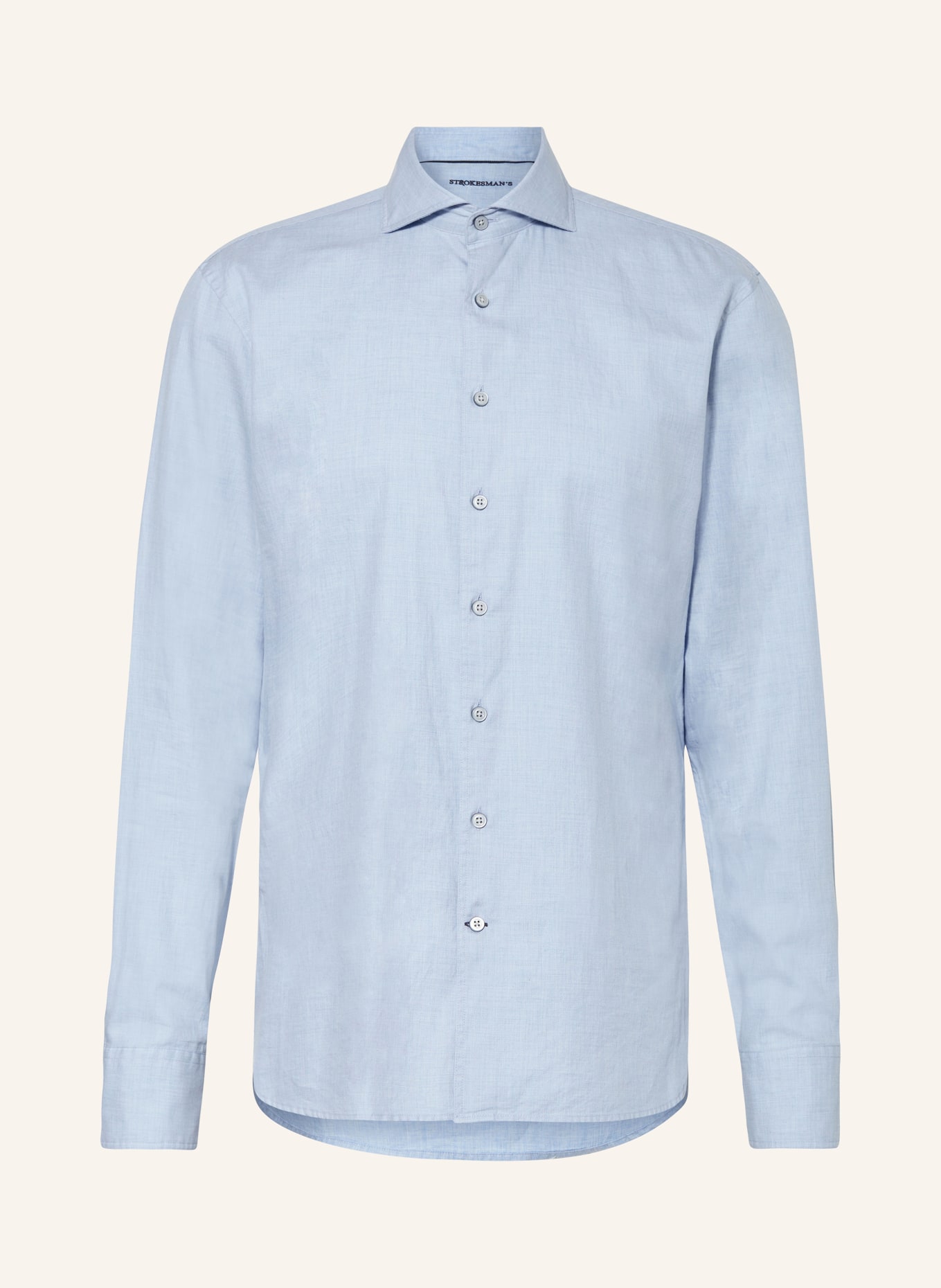 STROKESMAN'S Hemd Regular Fit mit extralangem Arm: HELLBLAU