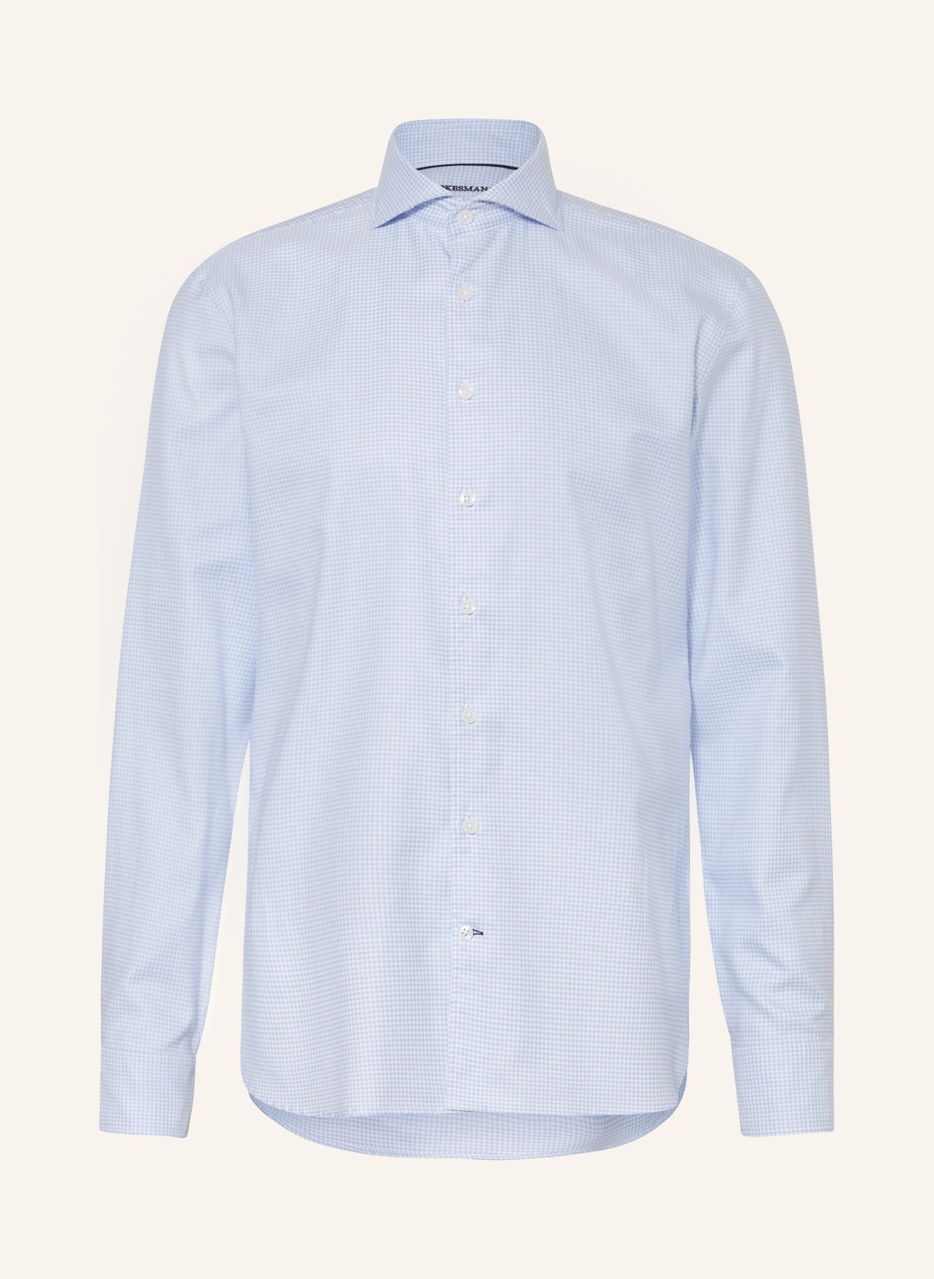 STROKESMAN'S Hemd Regular Fit mit extralangem Arm: HELLBLAU / WEISS