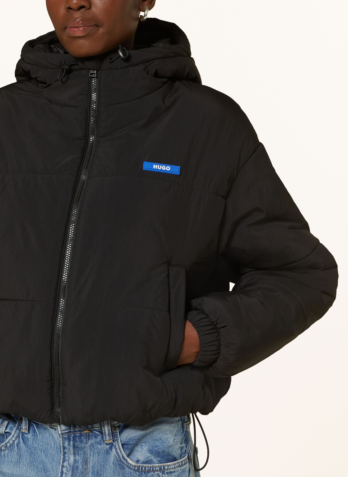 HUGO BLUE Quilted jacket FREYA, Color: BLACK (Image 5)
