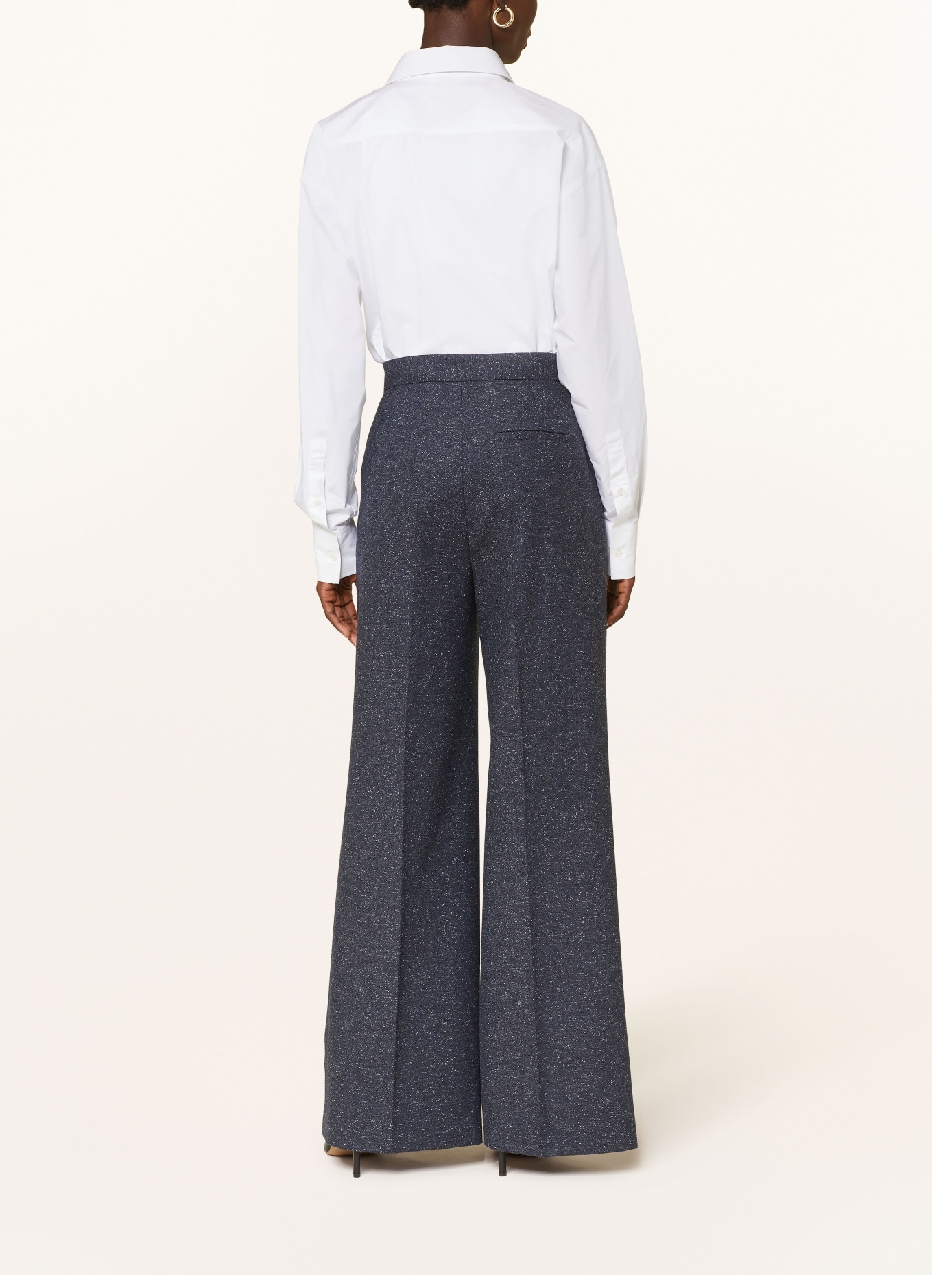 BOSS Marlene trousers TUPITA, Color: DARK BLUE/ WHITE (Image 3)