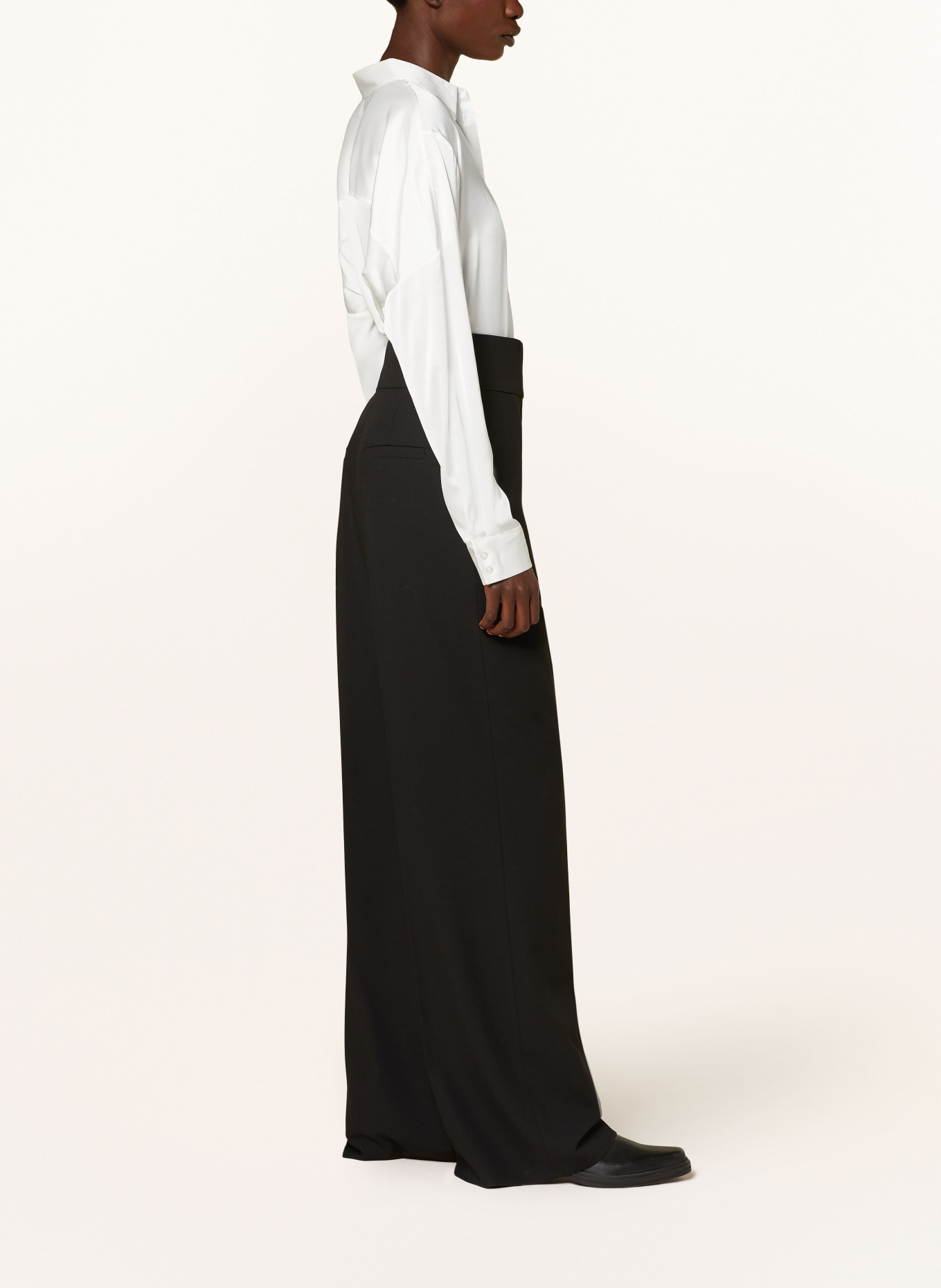 HUGO Wide leg trousers HIMIA, Color: BLACK (Image 4)