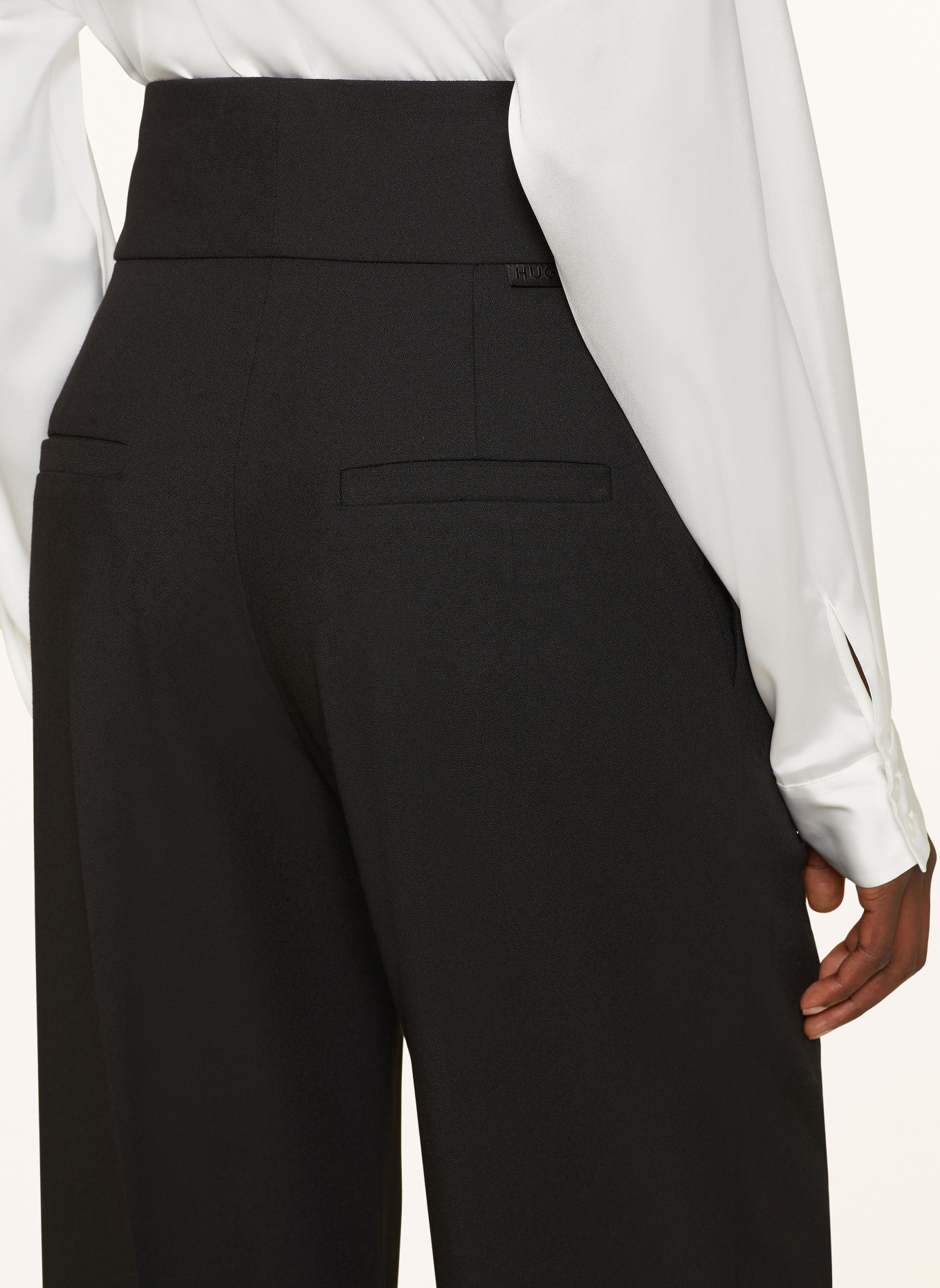 HUGO Wide leg trousers HIMIA, Color: BLACK (Image 5)