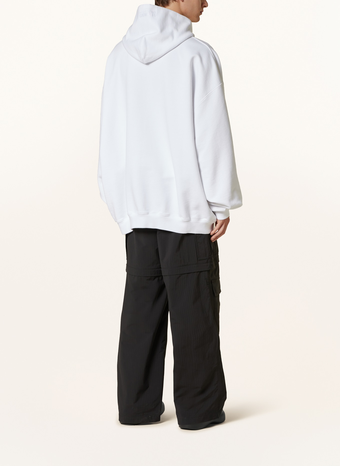 VETEMENTS Oversized-Hoodie: WEISS/ SCHWARZ