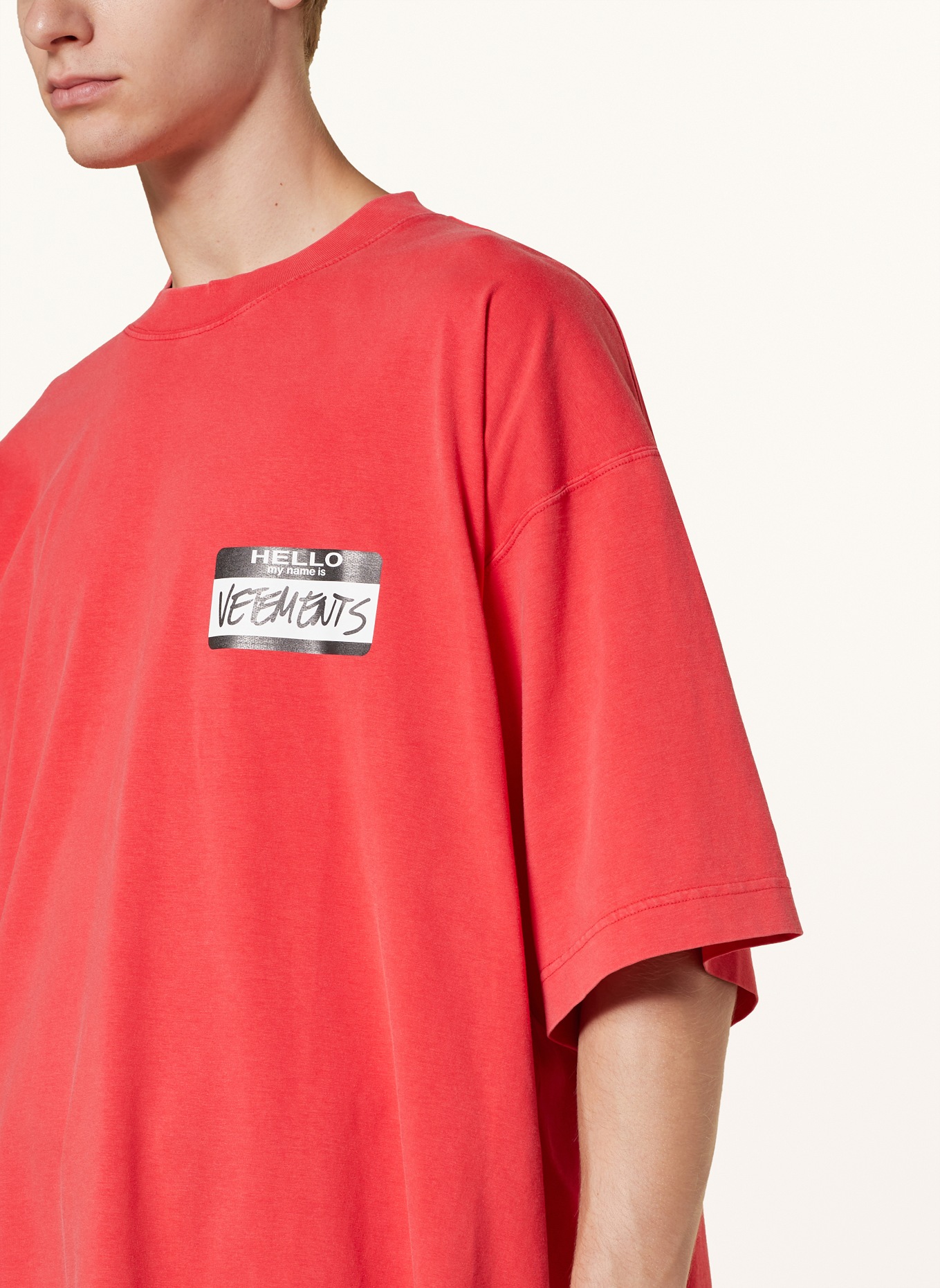 VETEMENTS Oversized-Shirt, Farbe: ROT/ WEISS/ SCHWARZ (Bild 4)