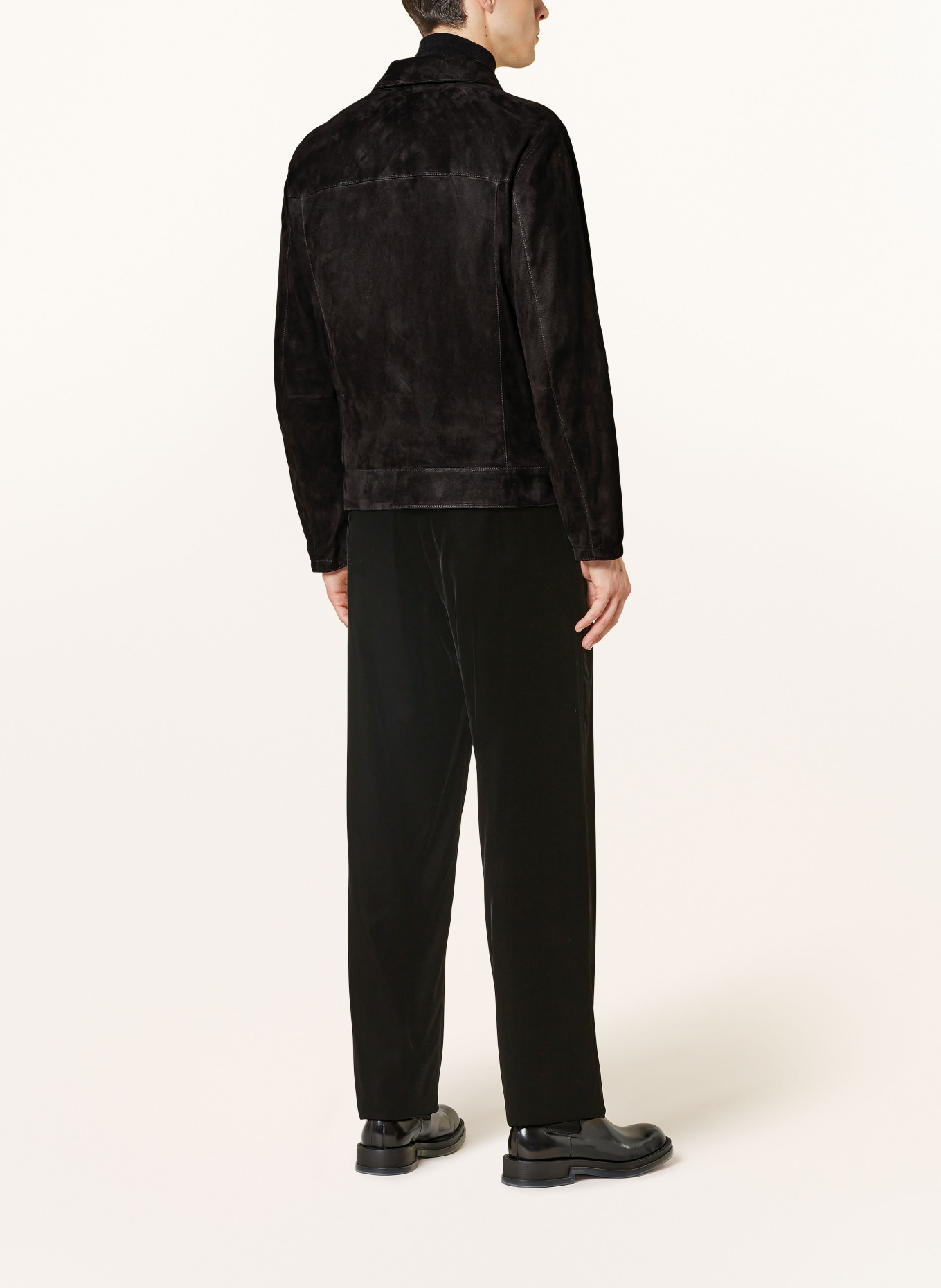 GIORGIO ARMANI Velvet pants regular fit in uc001 black beauty