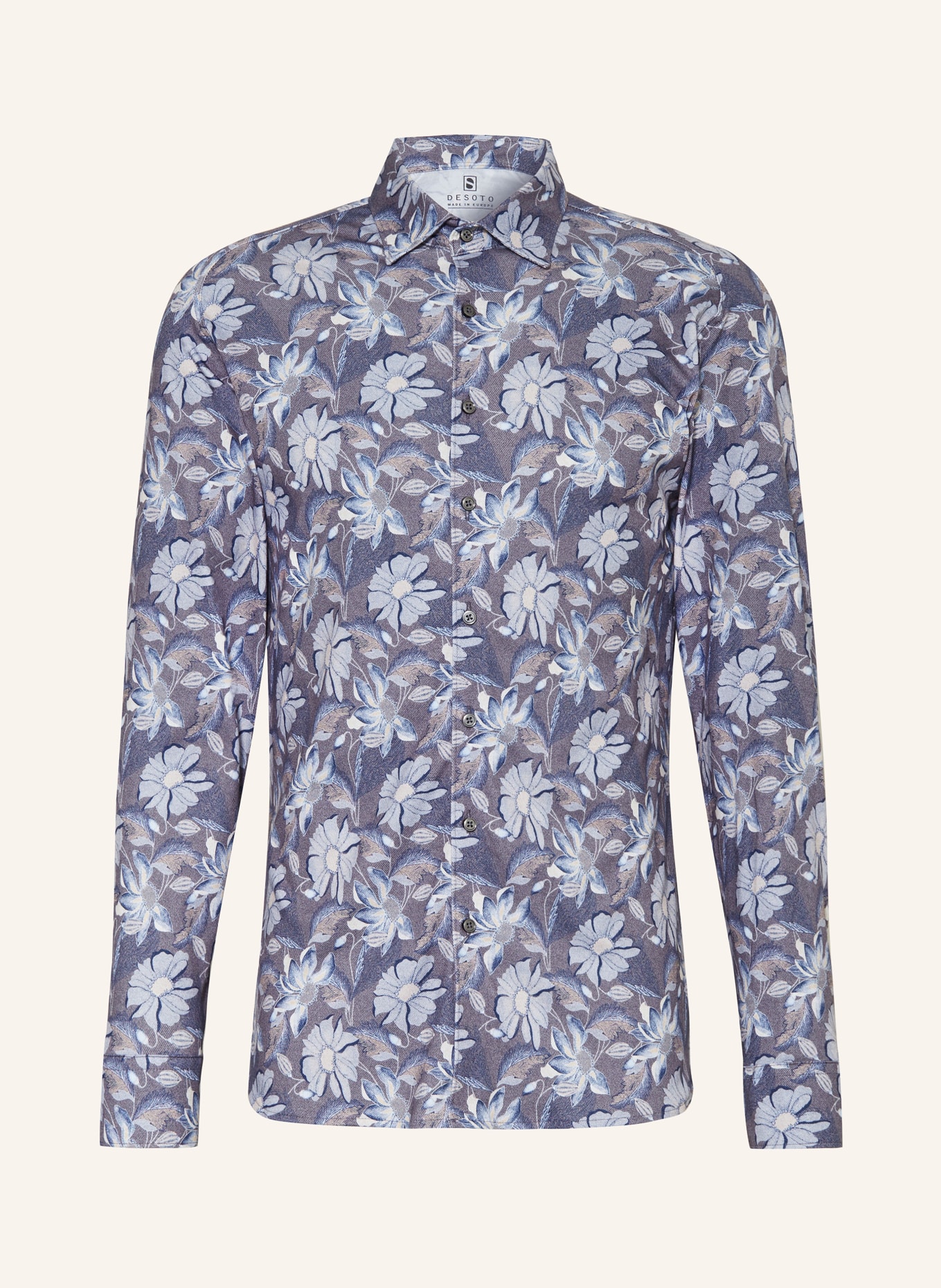 DESOTO Koszula z dżerseju slim fit: SZARY / NIEBIESKI / SZARONIEBIESKI