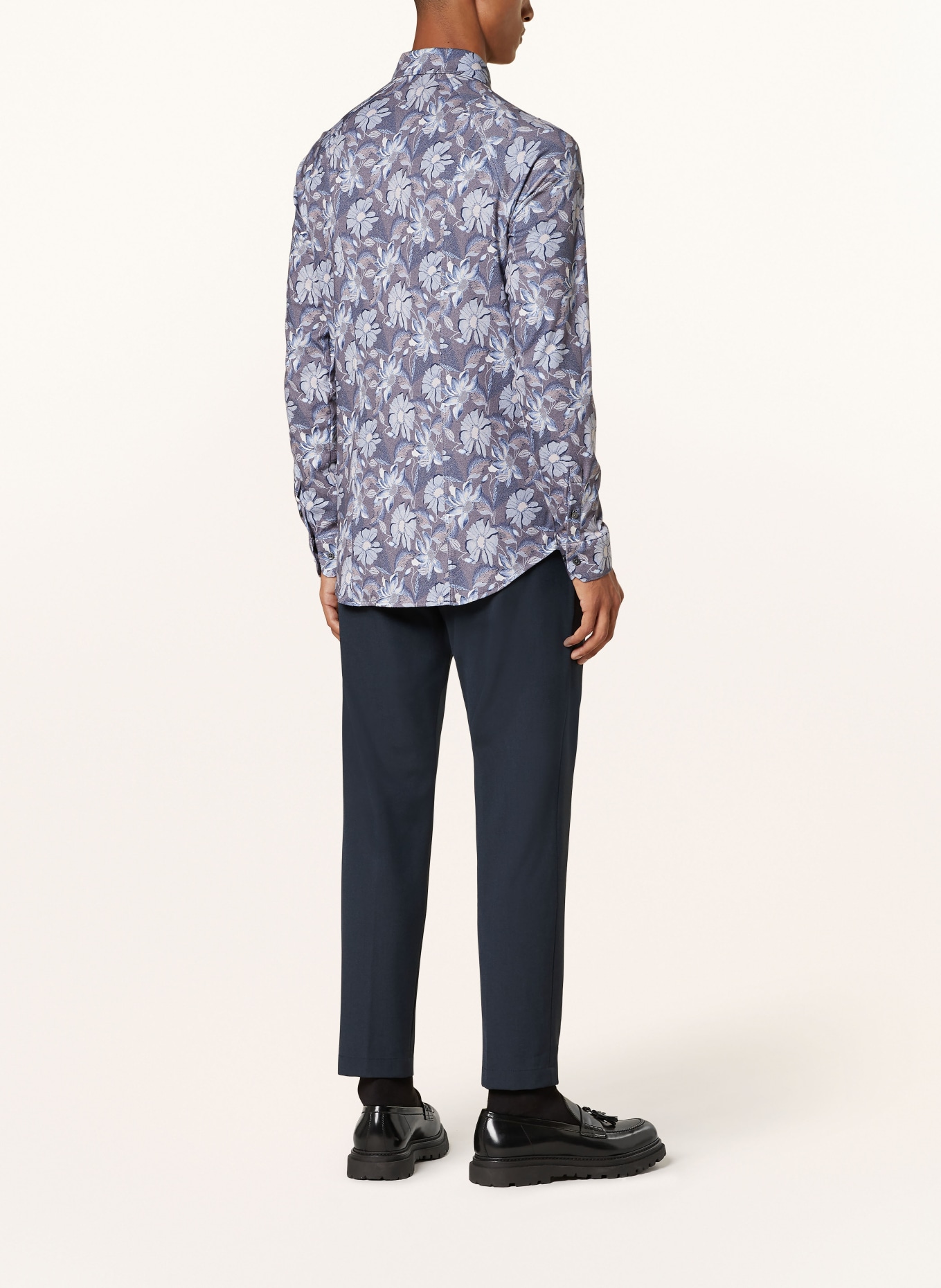 DESOTO Koszula z dżerseju slim fit: SZARY / NIEBIESKI / SZARONIEBIESKI