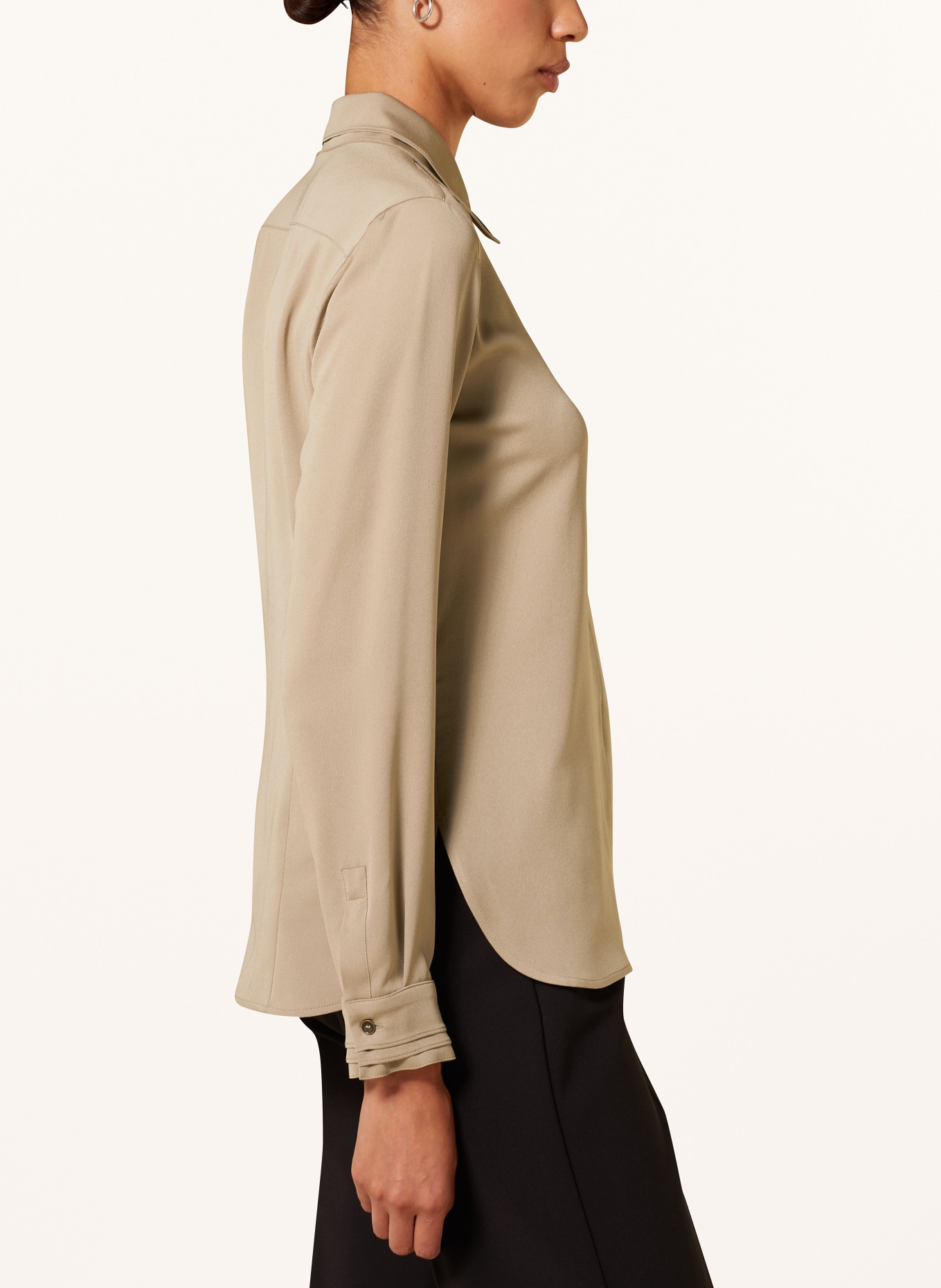 Max Mara Shirt blouse NOREL in silk: TAUPE (Image 4)