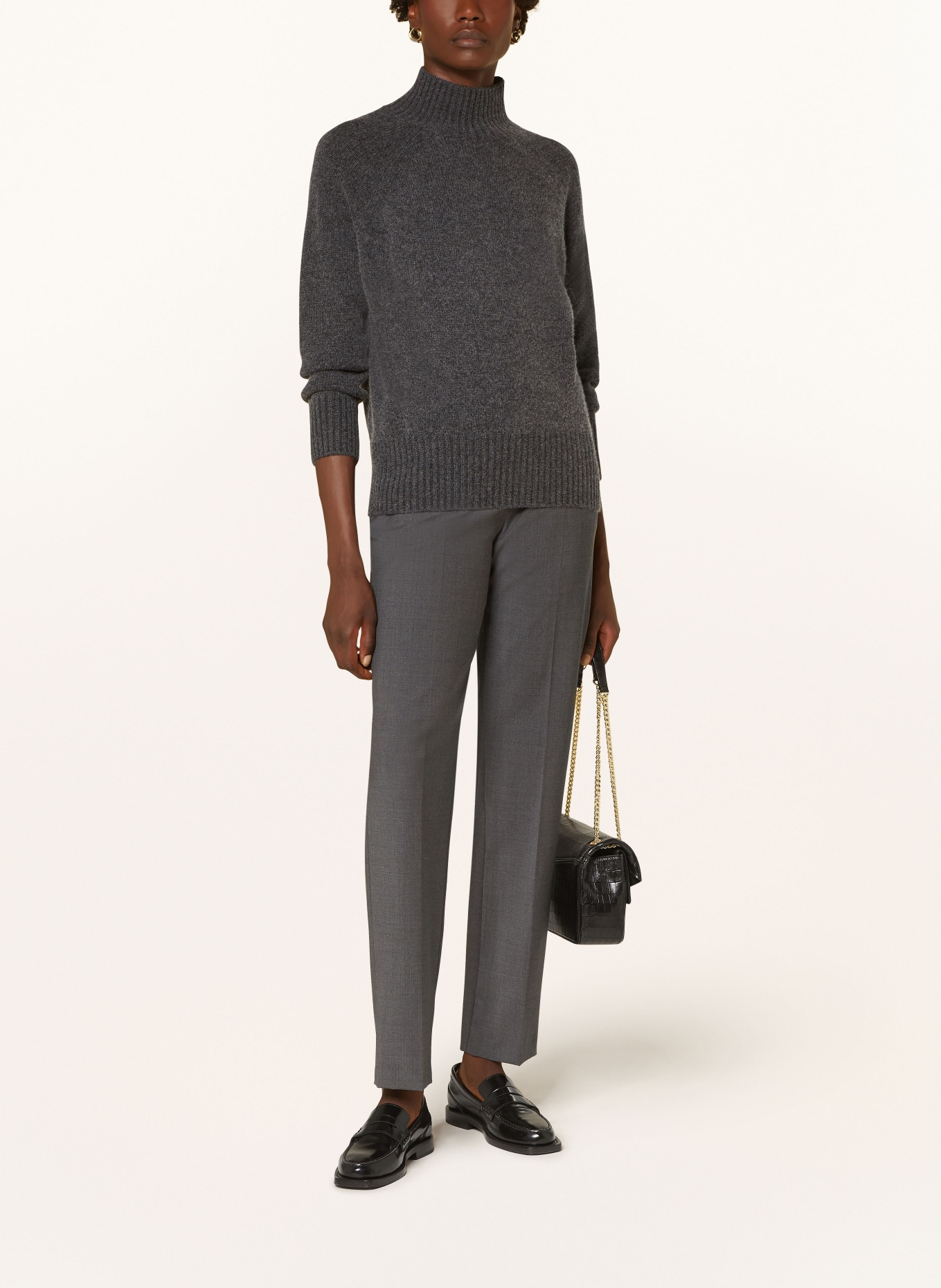 ALLUDE Pullover mit Cashmere: DUNKELGRAU