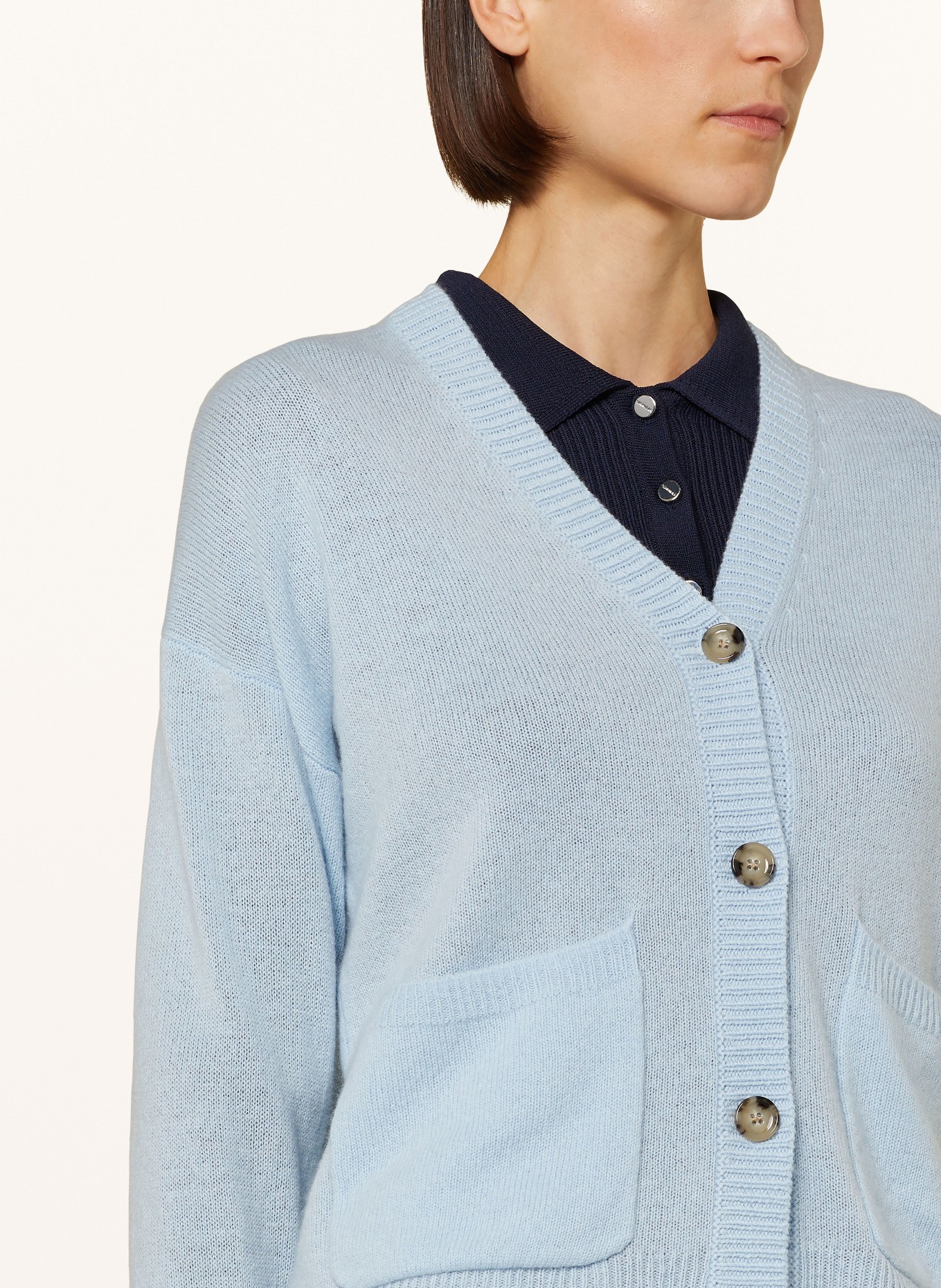 ALLUDE Cashmere cardigan, Color: LIGHT BLUE (Image 4)