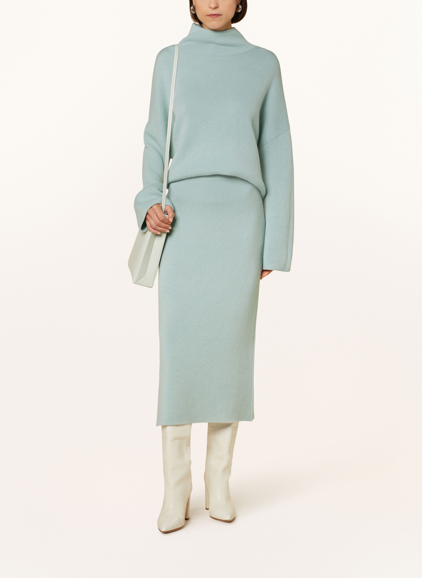 ALLUDE Knit skirt with cashmere, Color: MINT (Image 2)