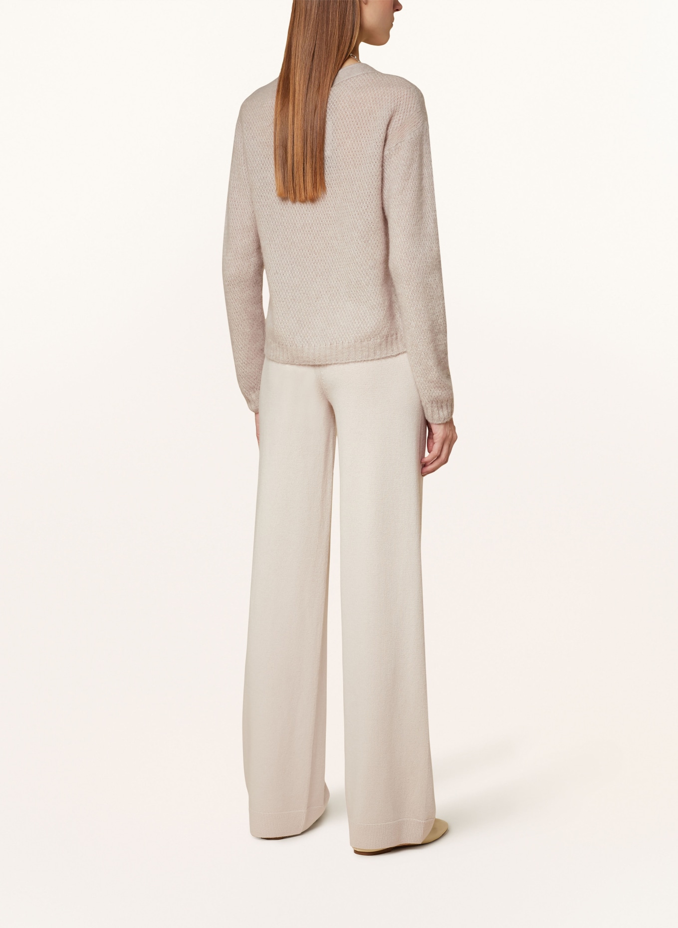 ALLUDE Knit trousers with cashmere, Color: CREAM (Image 3)