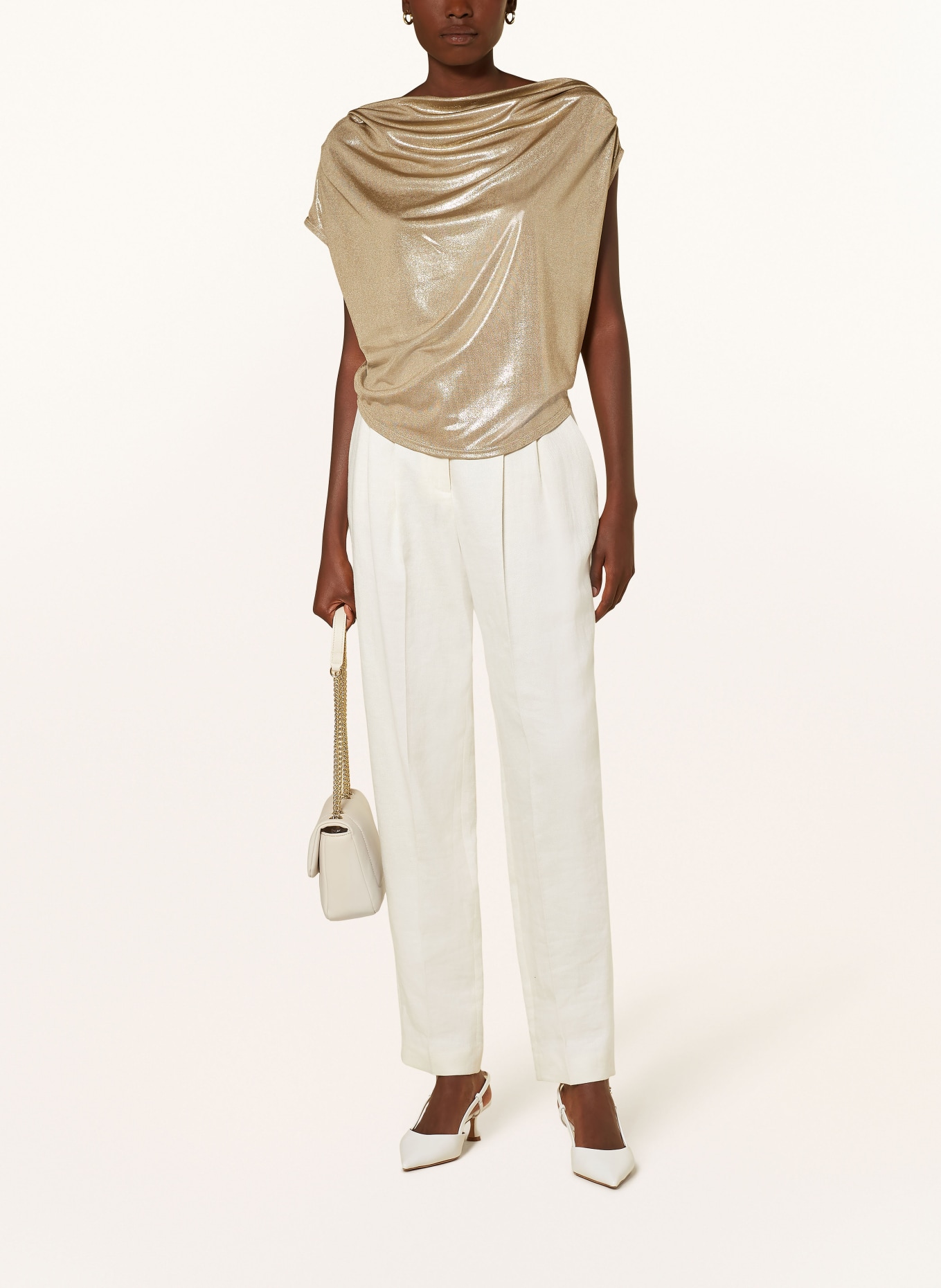 LAUREN RALPH LAUREN Blusentop mit Glitzergarn: GOLD