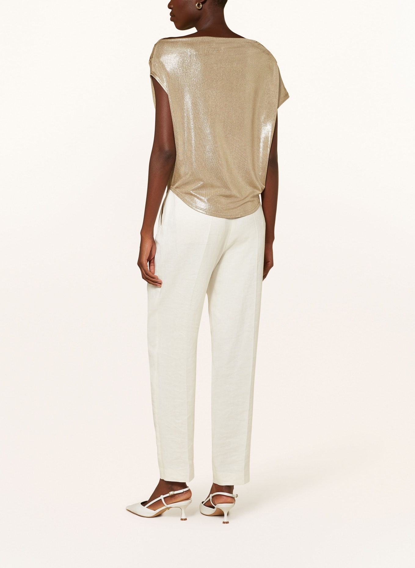 LAUREN RALPH LAUREN Blusentop mit Glitzergarn: GOLD