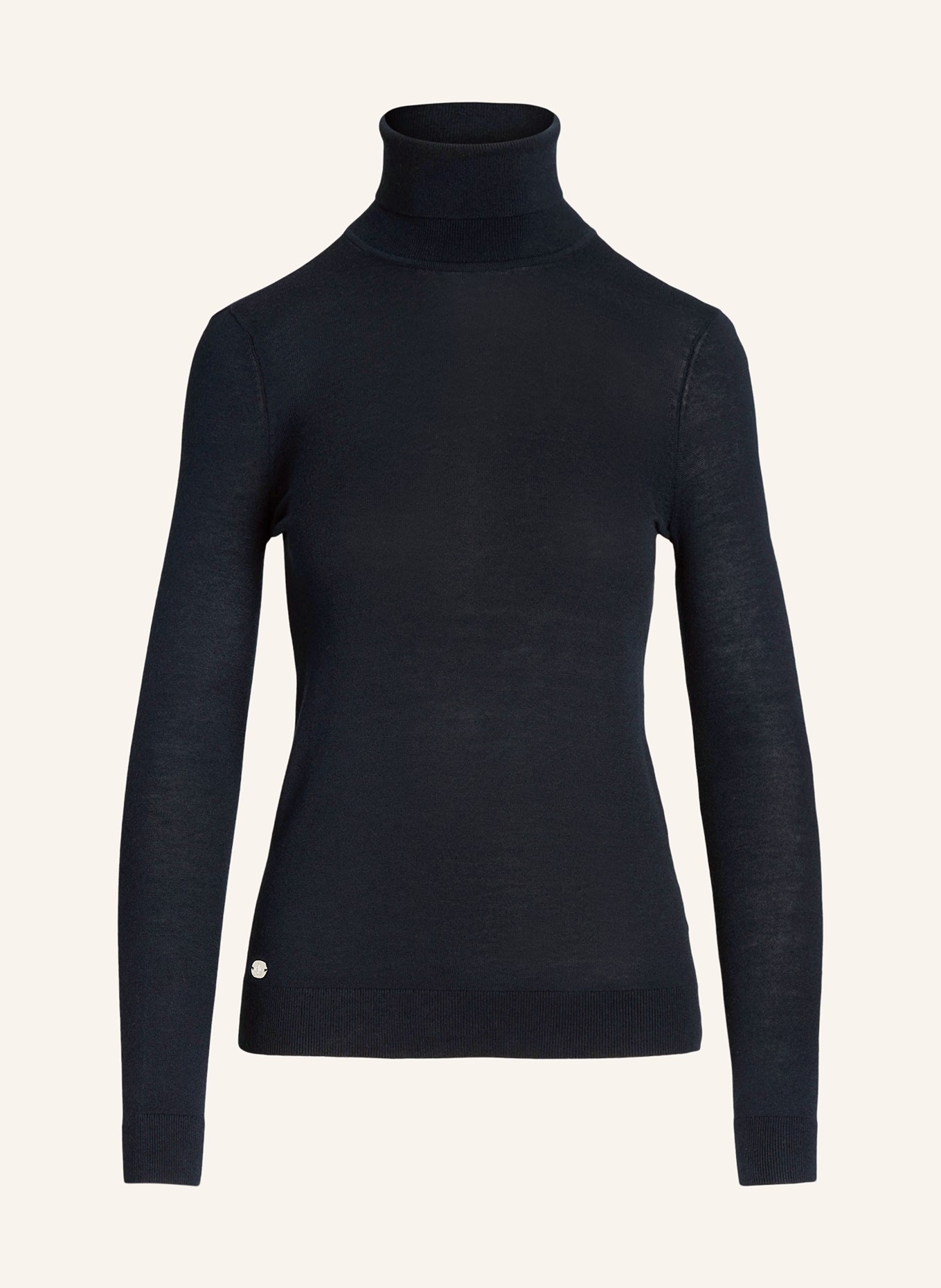 LAUREN RALPH LAUREN Turtleneck sweater with silk: DARK BLUE