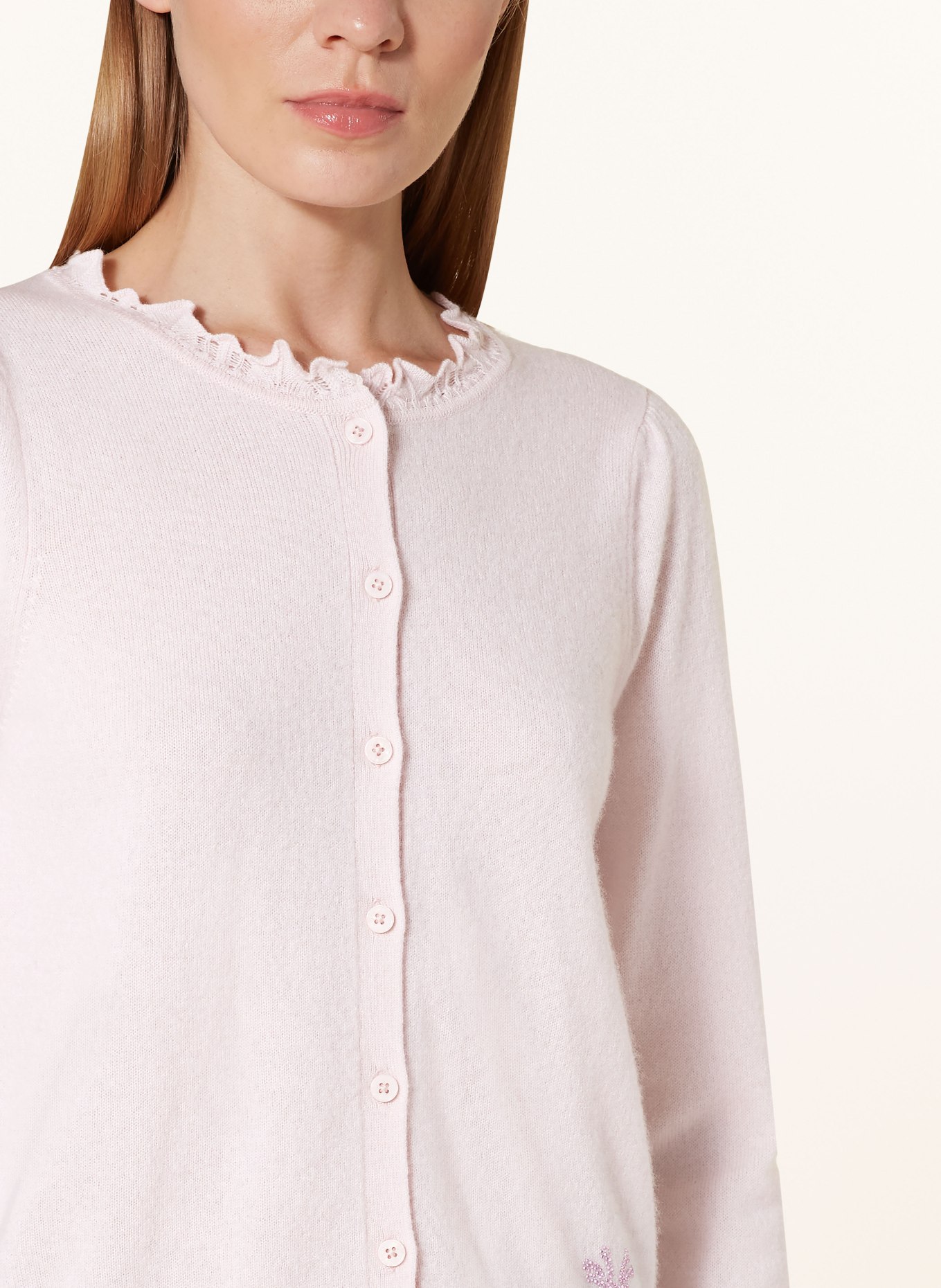 Princess GOES HOLLYWOOD Cardigan with ruffles and decorative gems, Color: LIGHT PINK (Image 4)