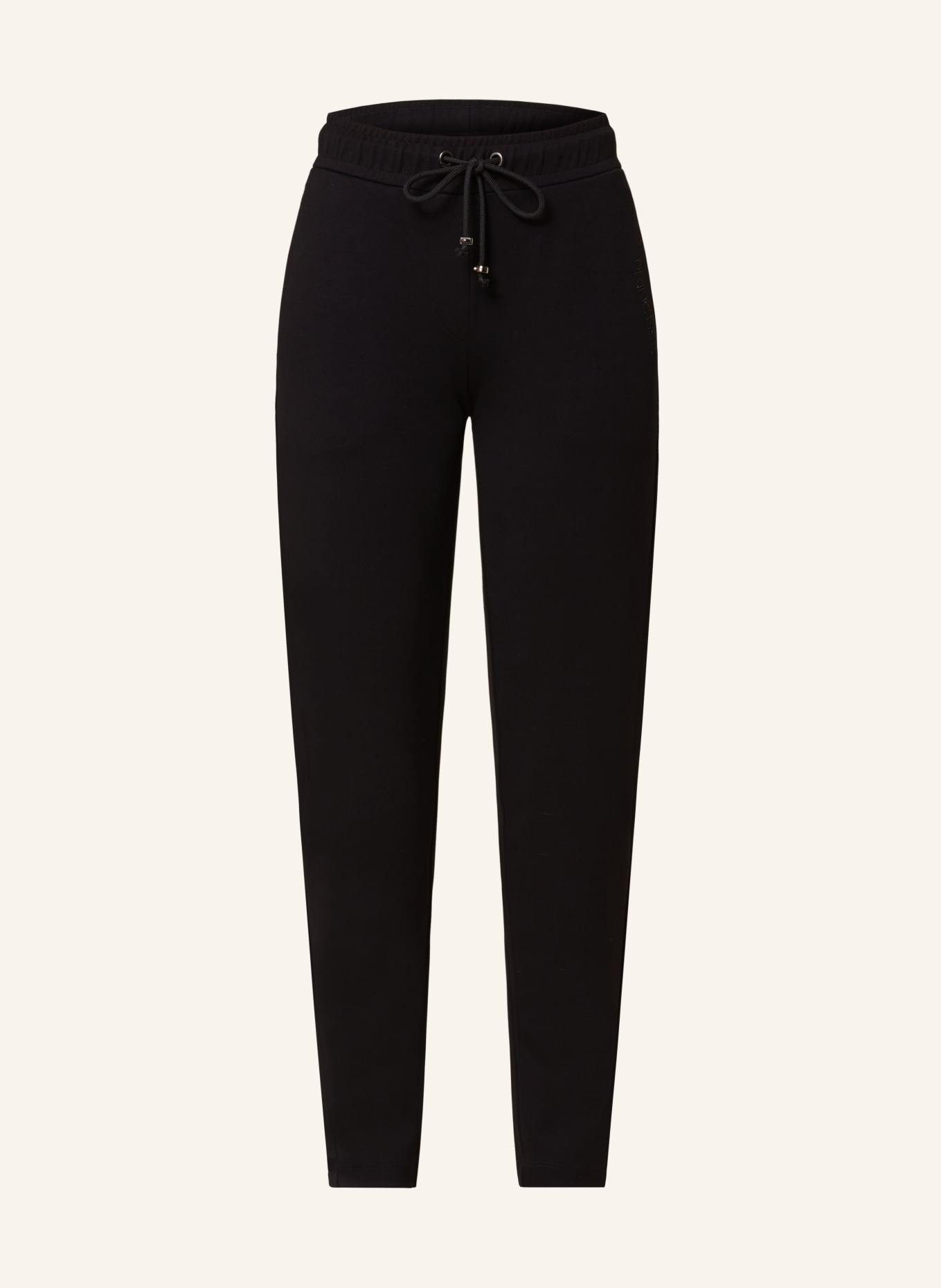 Princess GOES HOLLYWOOD Trousers in jogger style with decorative gems in black