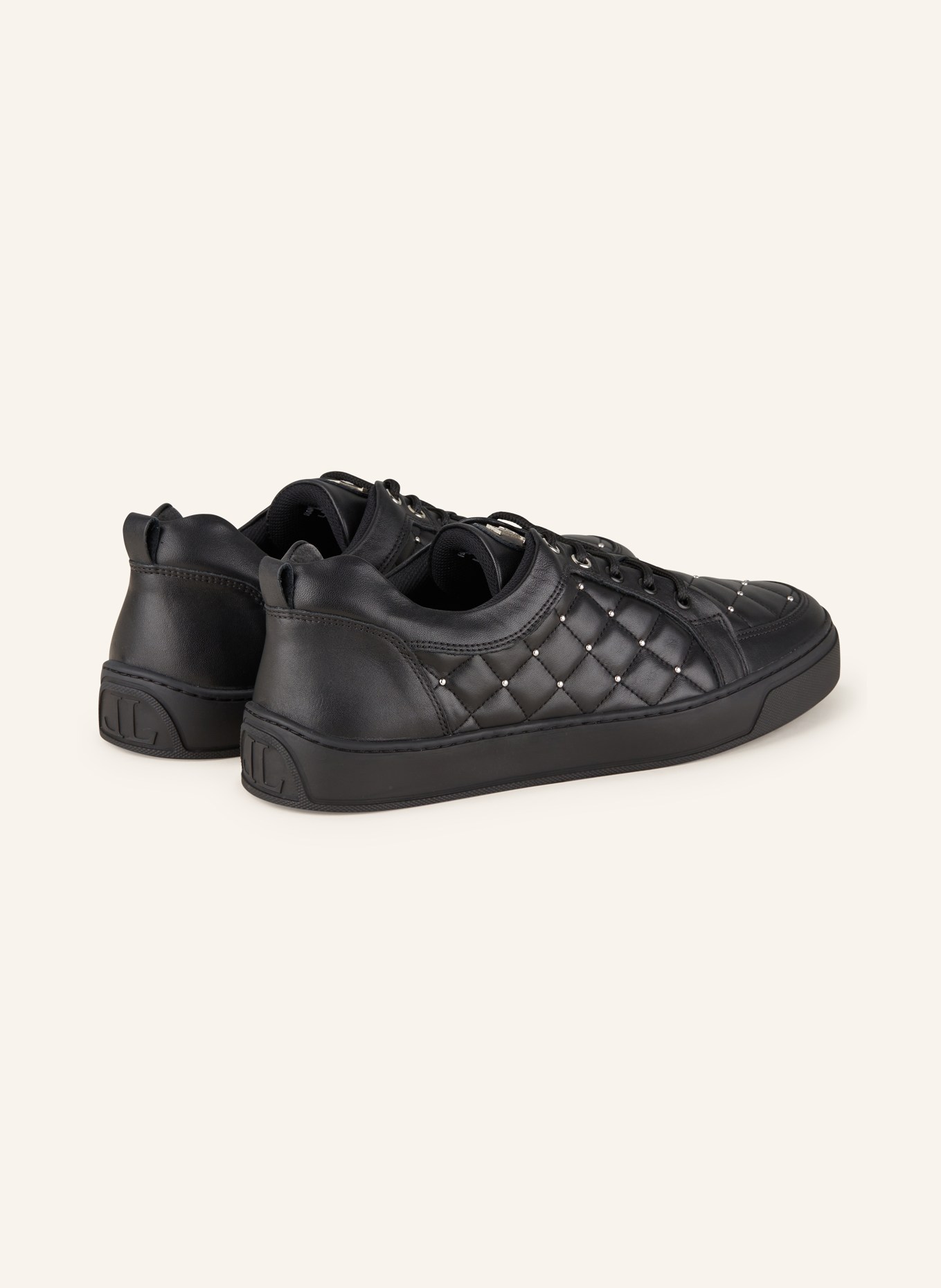 LEANDRO LOPES Sneakers EZIO with rivets, Color: BLACK (Image 2)