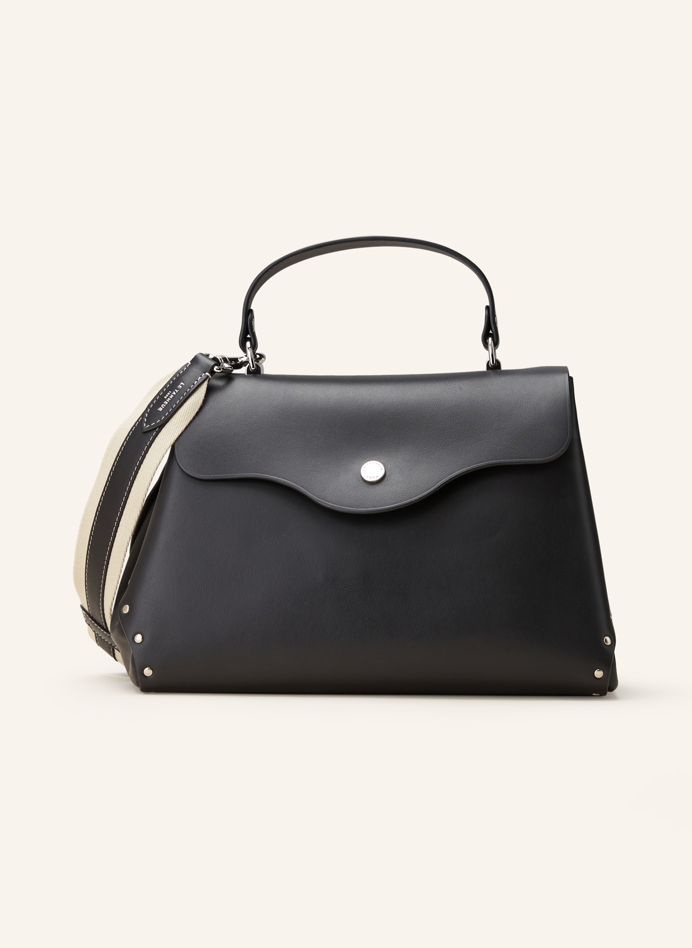 LE TANNEUR Crossbody bag NEO SANS COUTURE with rivets in black