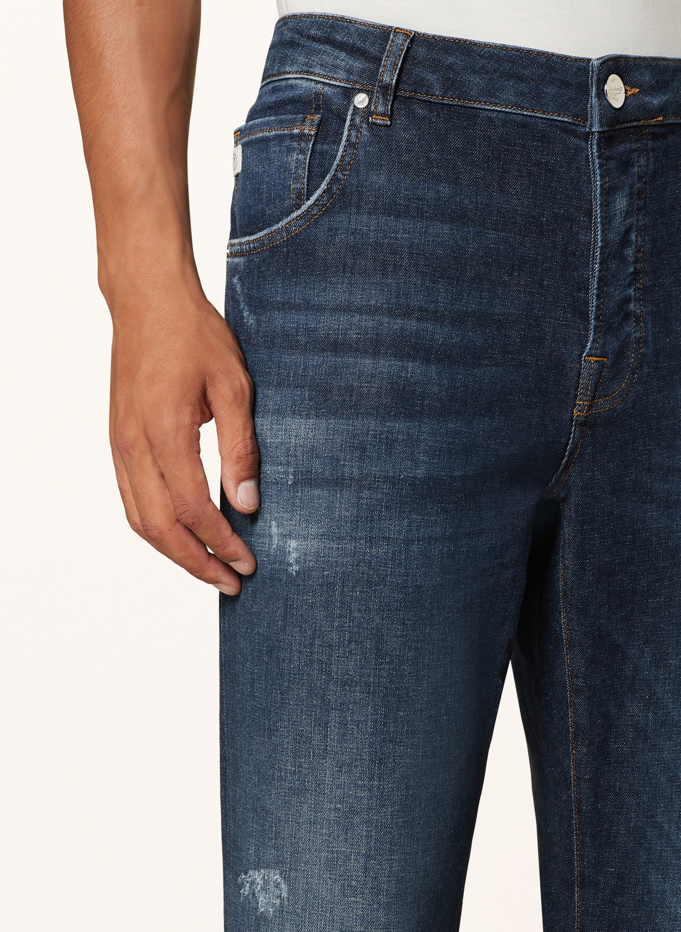 GOLDGARN DENIM Jeansy NECKARAU twisted cropped fit, Kolor: 1030 darkblue (Obrazek 5)