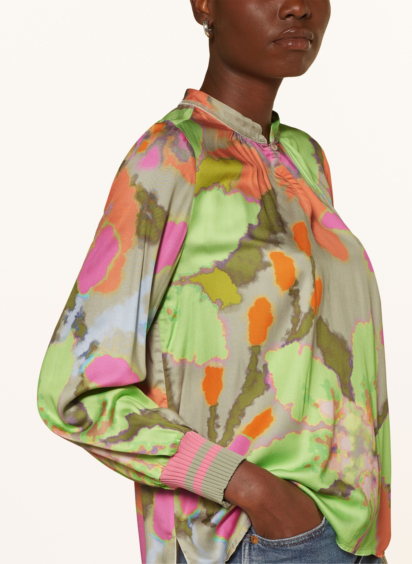 neutraler Versand durch Kompensation Blusenshirt, Blusenshirt aus Seide mit 3/4-Arm (Bild 4)