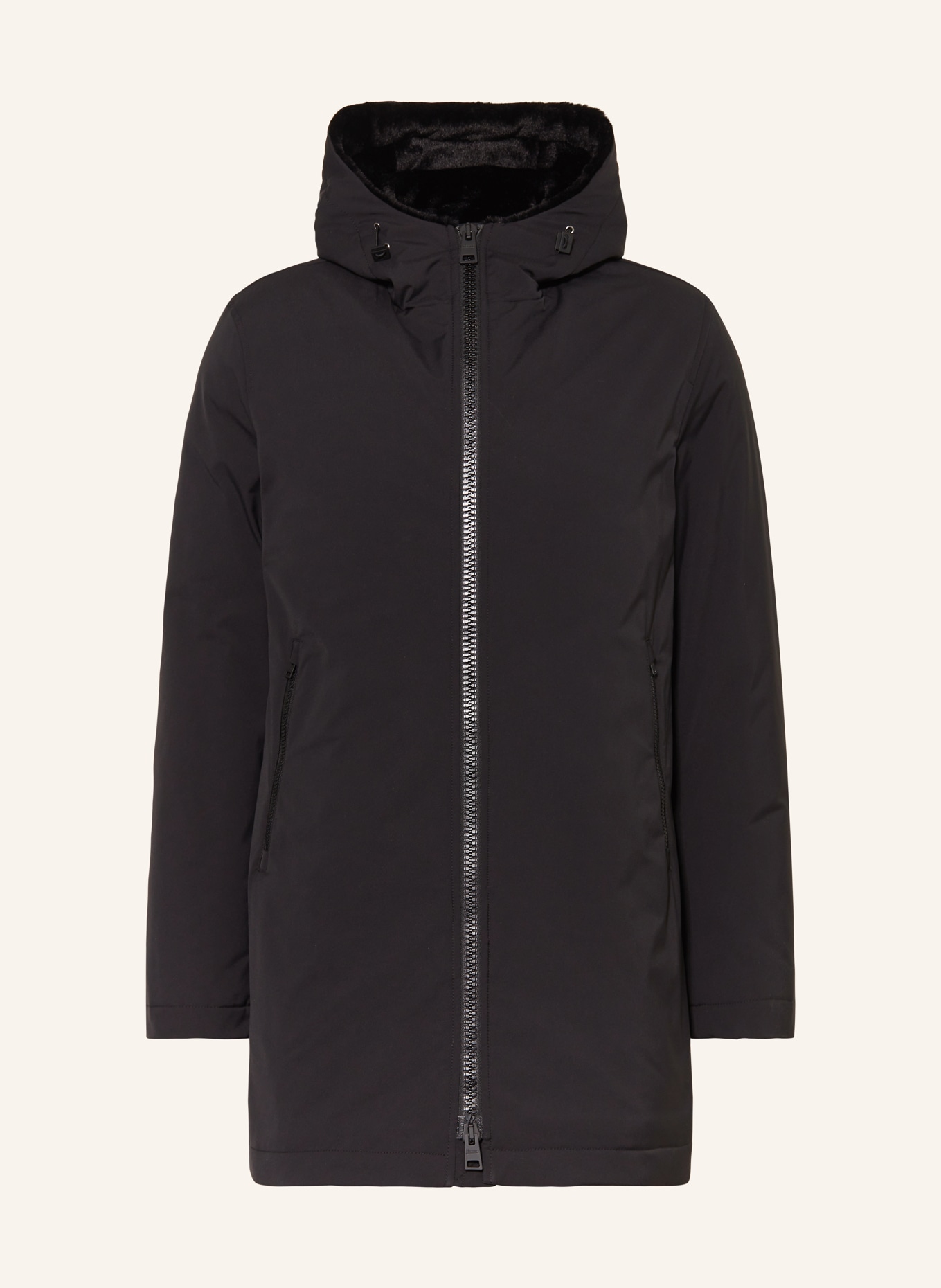 HERNO Parka mit Kunstfell: SCHWARZ