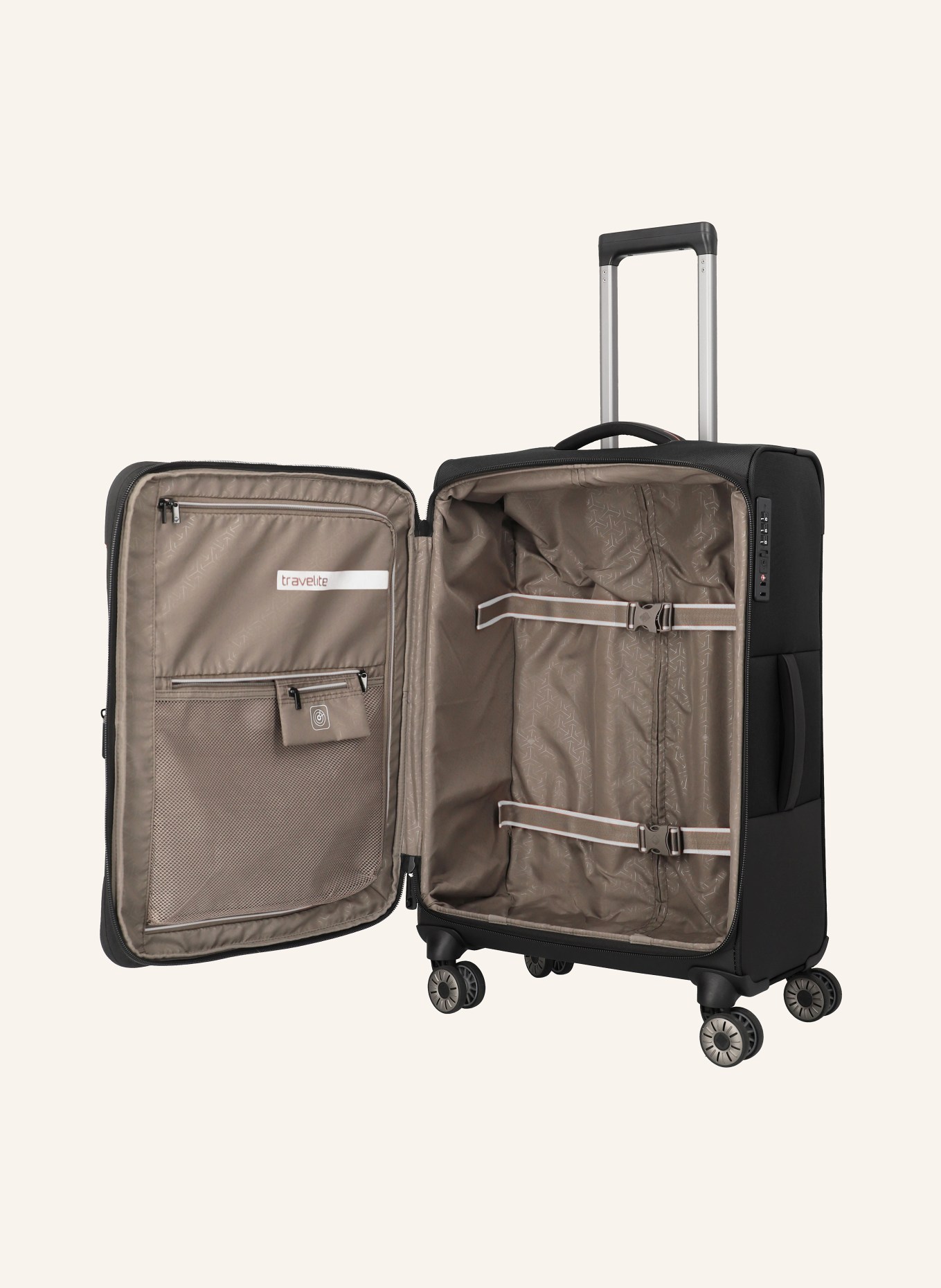 travelite Trolley CROSSLITE M: SCHWARZ