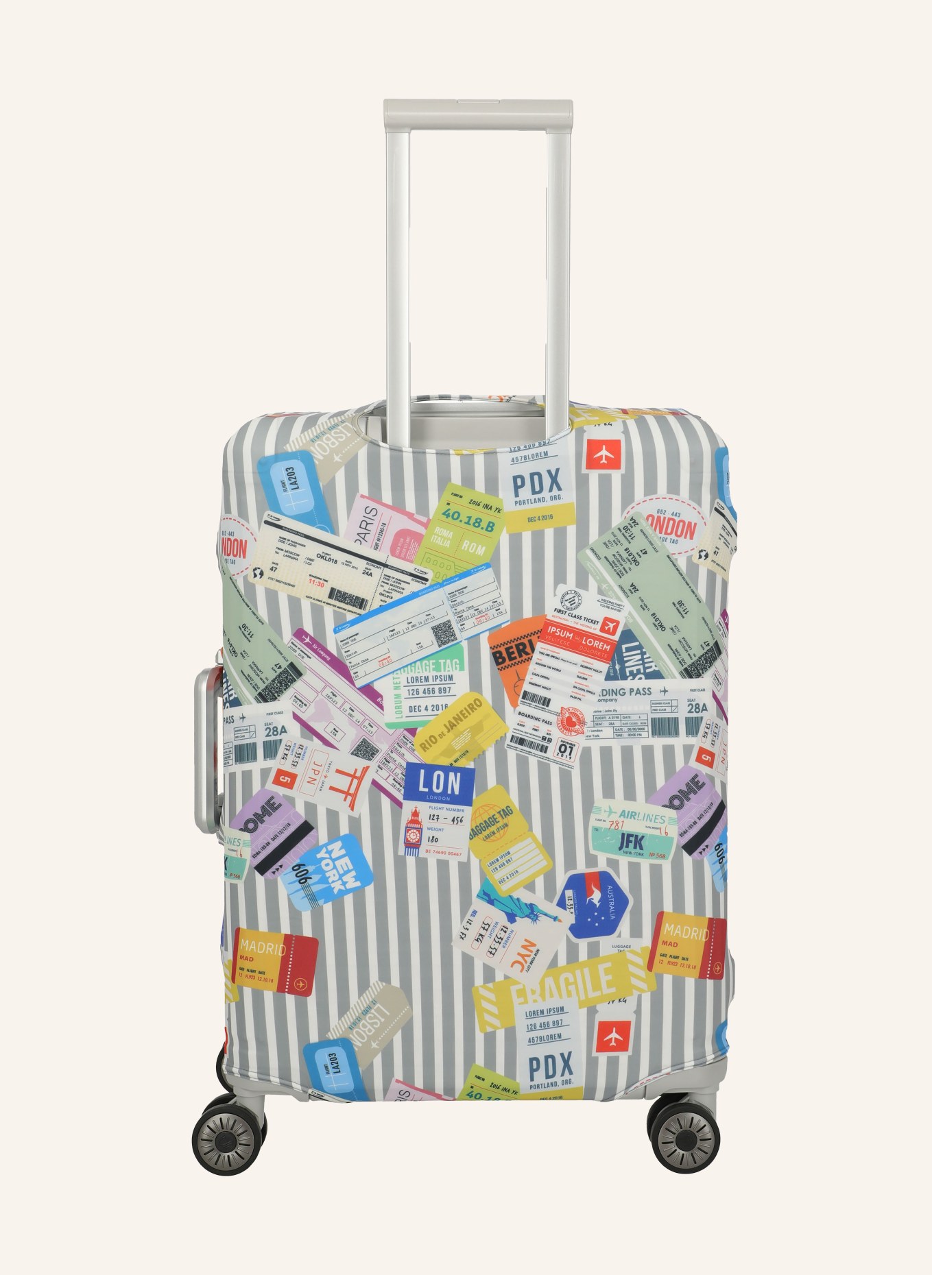 travelite Kofferhülle MEDIUM: WEISS / GRAU