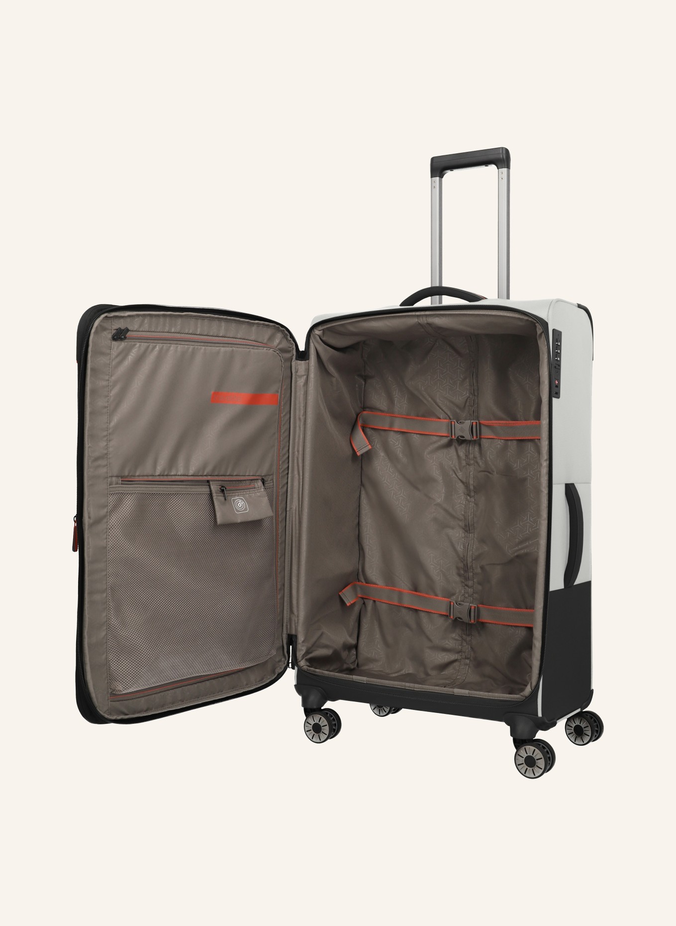 travelite Trolley CROSSLITE L: HELLGRAU / SCHWARZ