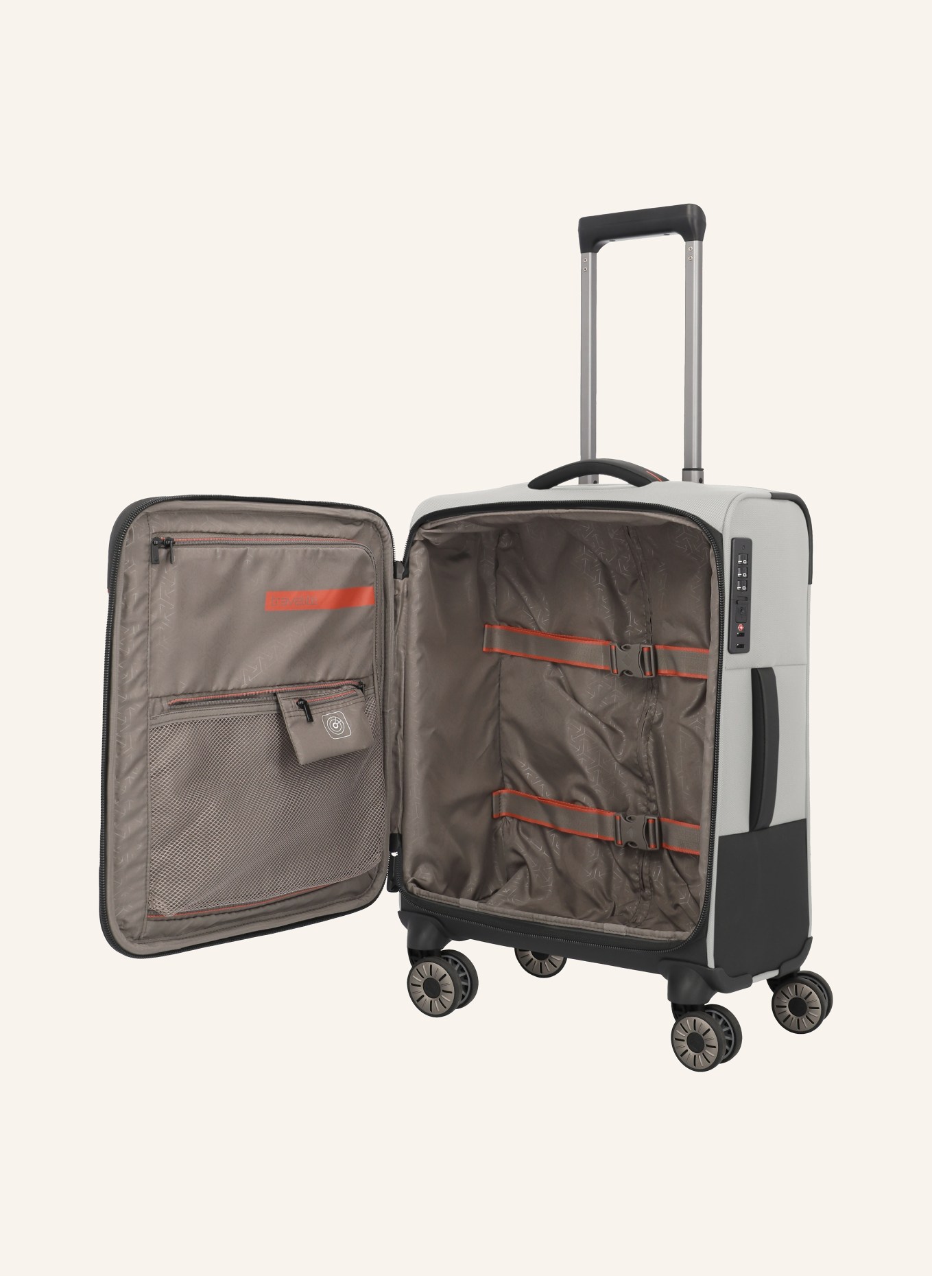 travelite Trolley CROSSLITE S: HELLGRAU / SCHWARZ