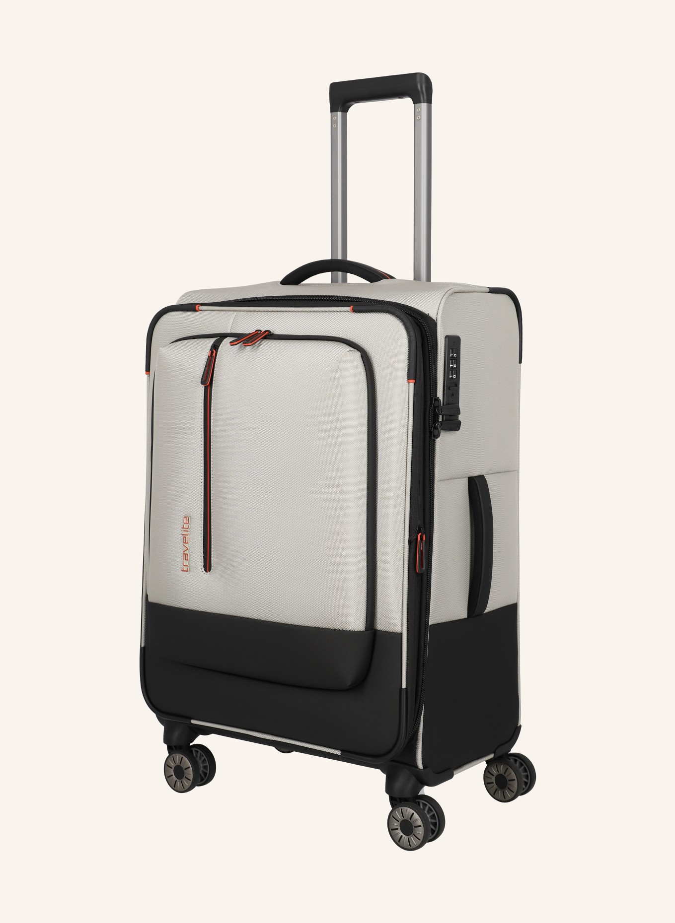 travelite Trolley CROSSLITE M: HELLGRAU / SCHWARZ