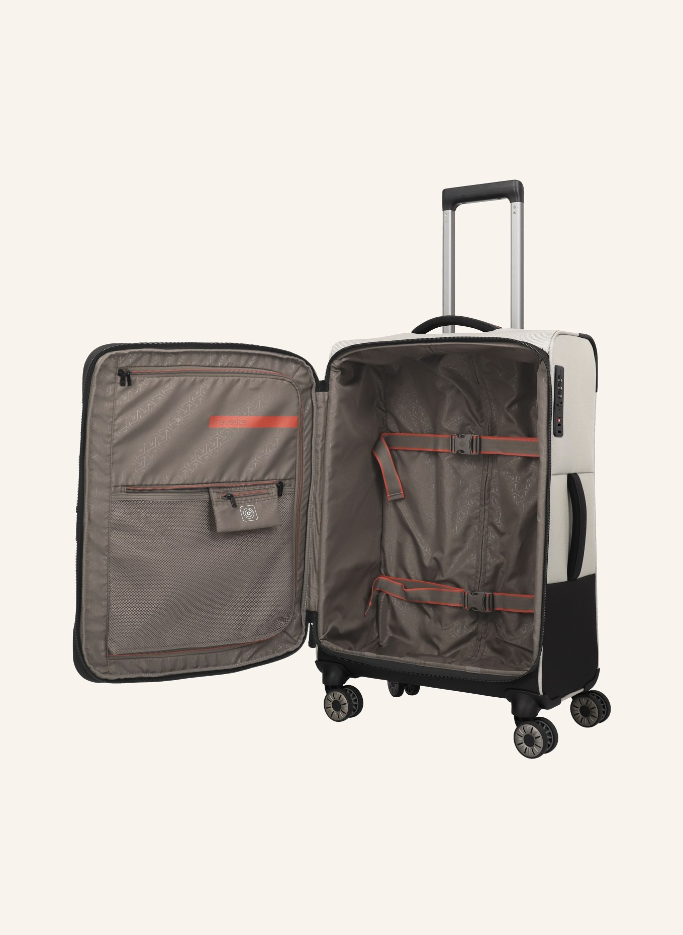 travelite Trolley CROSSLITE M: HELLGRAU / SCHWARZ