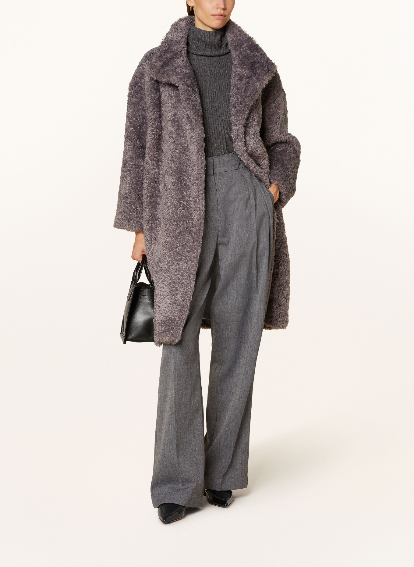 HERNO Kunstfell-Mantel CAPPOTTO: GRAU