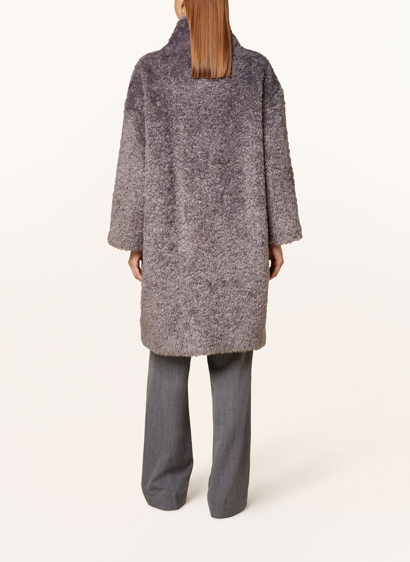 HERNO Kunstfell-Mantel CAPPOTTO: GRAU
