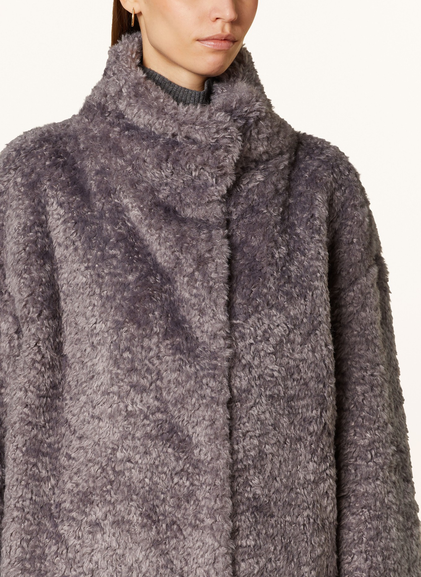 HERNO Kunstfell-Mantel CAPPOTTO: GRAU