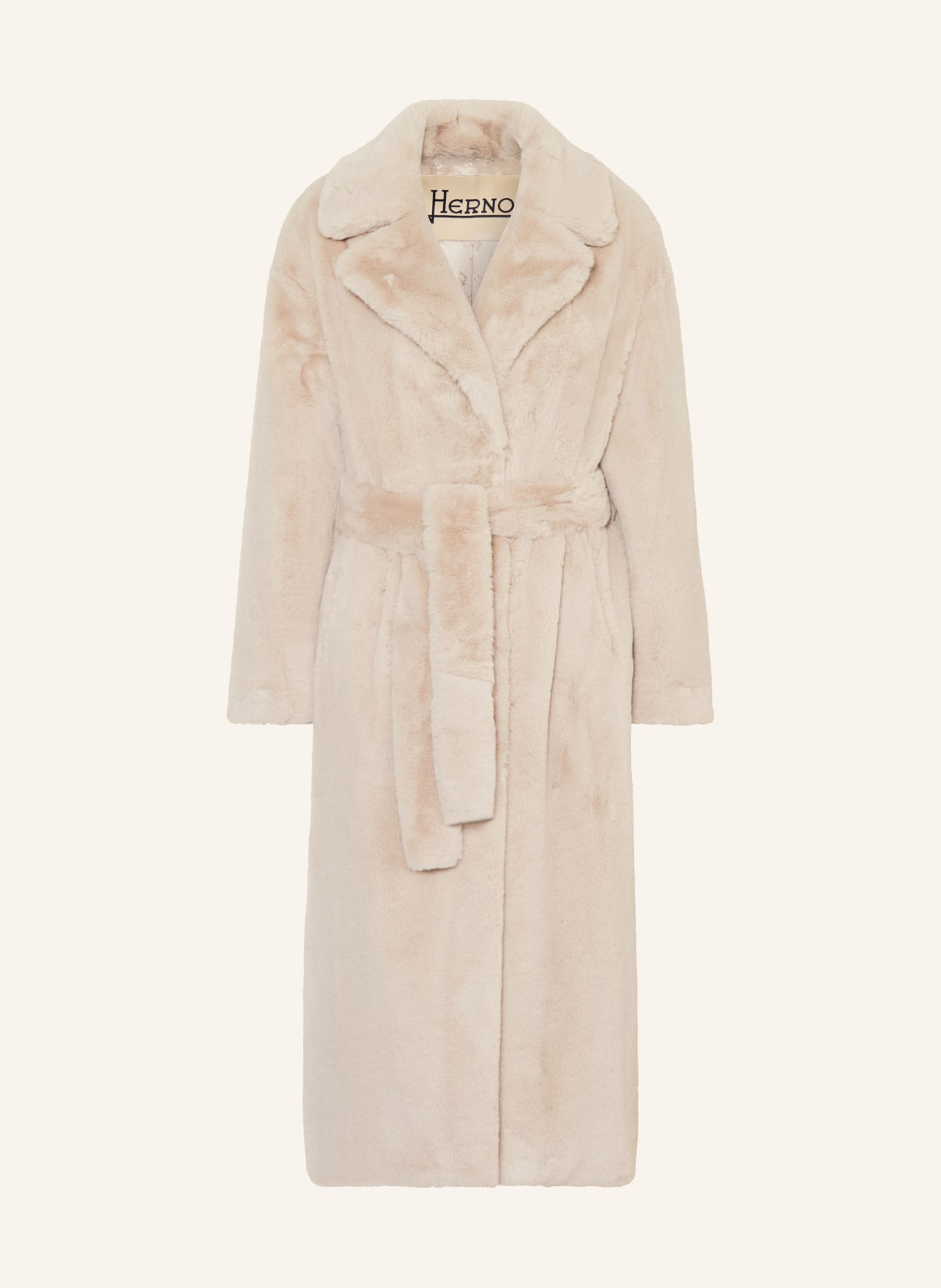 Belted faux fur coat 2025