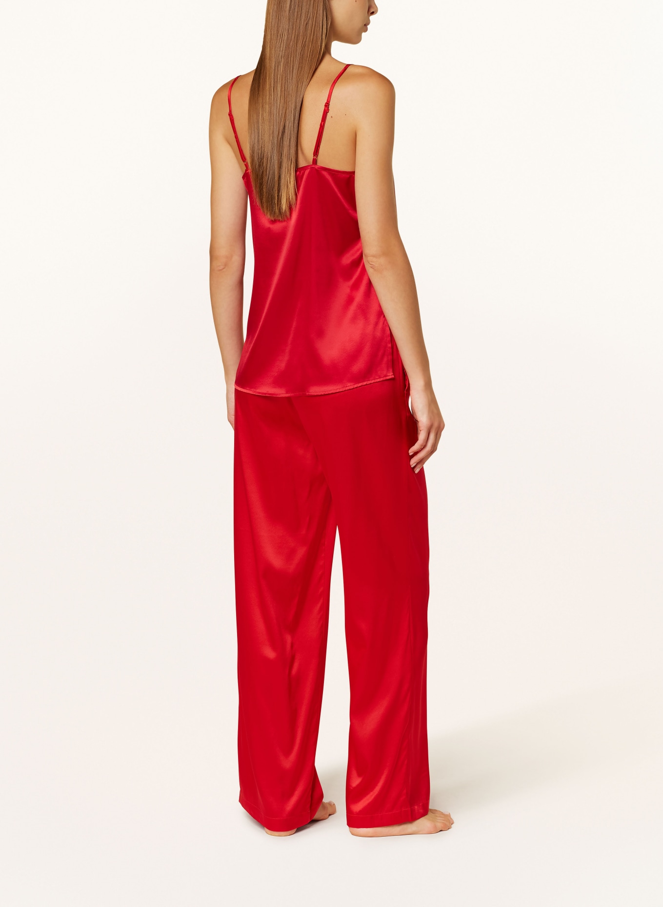 darling harbour Pajama pants made of silk, Color: RED (Image 3)