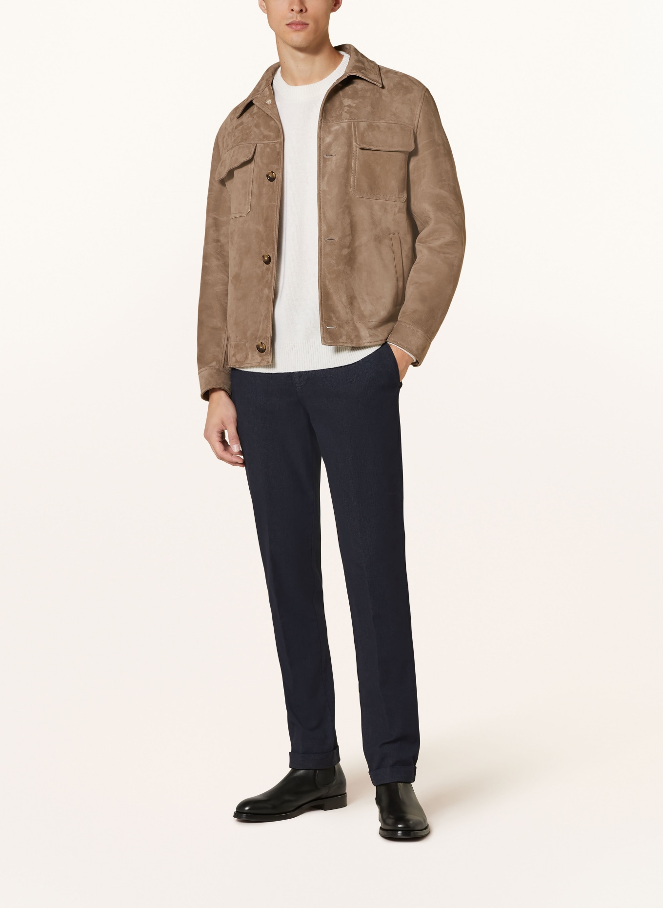 BERWICH Chino Extra Slim Fit: DUNKELBLAU